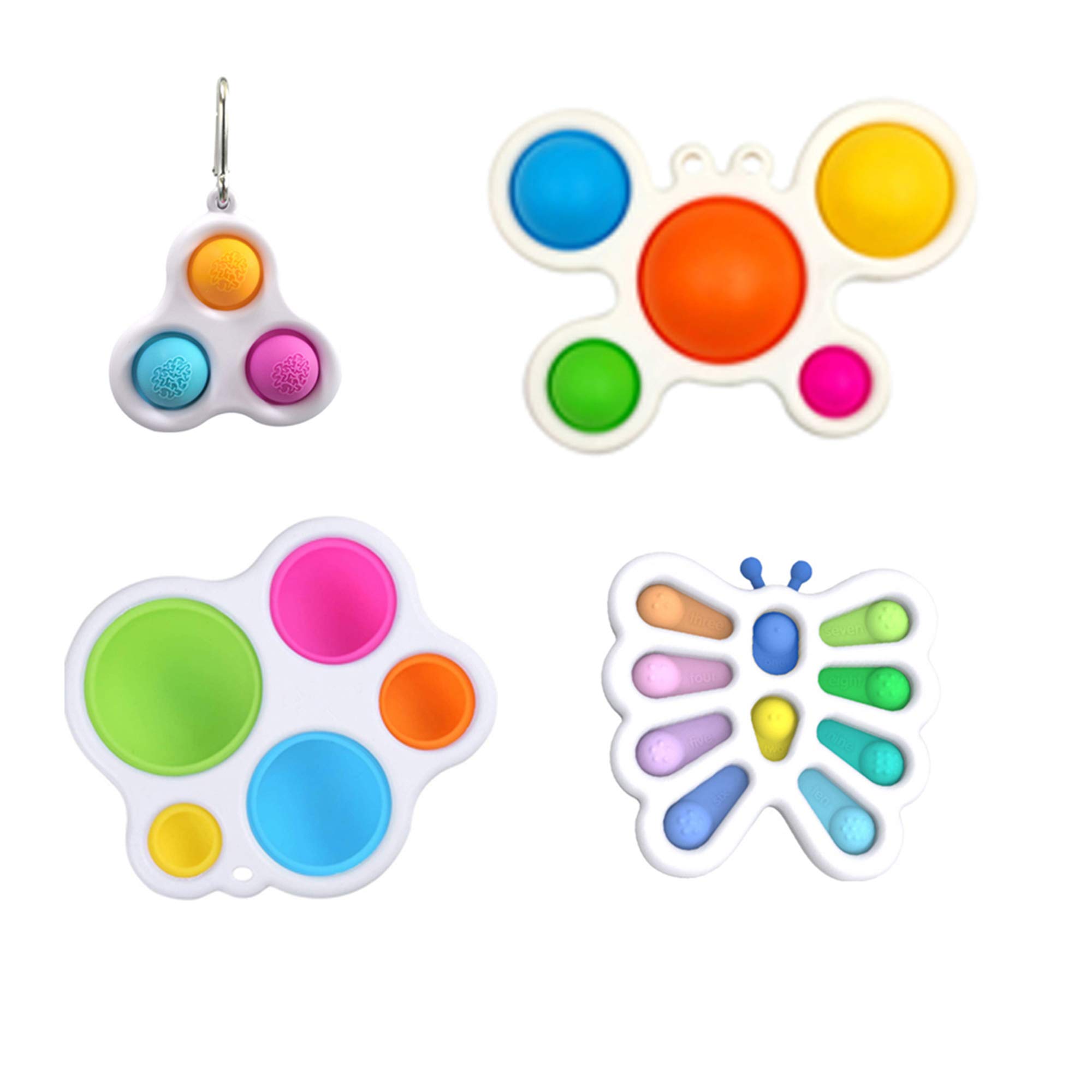 BEELADAN Simply Pop Bubble Stress Relief Dimple Toys - Soft Handheld Finger Pressing Sensory Fidget Toys for Kids & Adults with Anxiety, Autism - Perfect for Home, Office, and Classroom Use