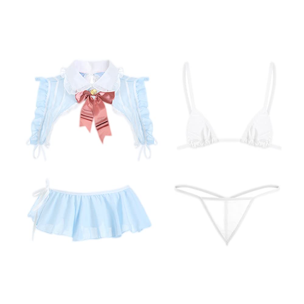 Sexy Bunny Maid Costume for Women - Anime Cosplay Lingerie Set with Babydoll & Thigh Highs - Perfect for Halloween, Roleplay, and Boudoir Photography