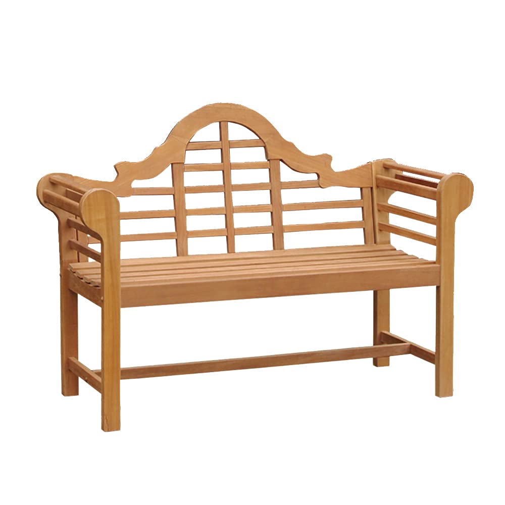 Cambridge Casual Lutyens 4-Foot Outdoor Garden Bench - Natural Teak Wood Patio Furniture for Backyard, Porch & Garden Seating