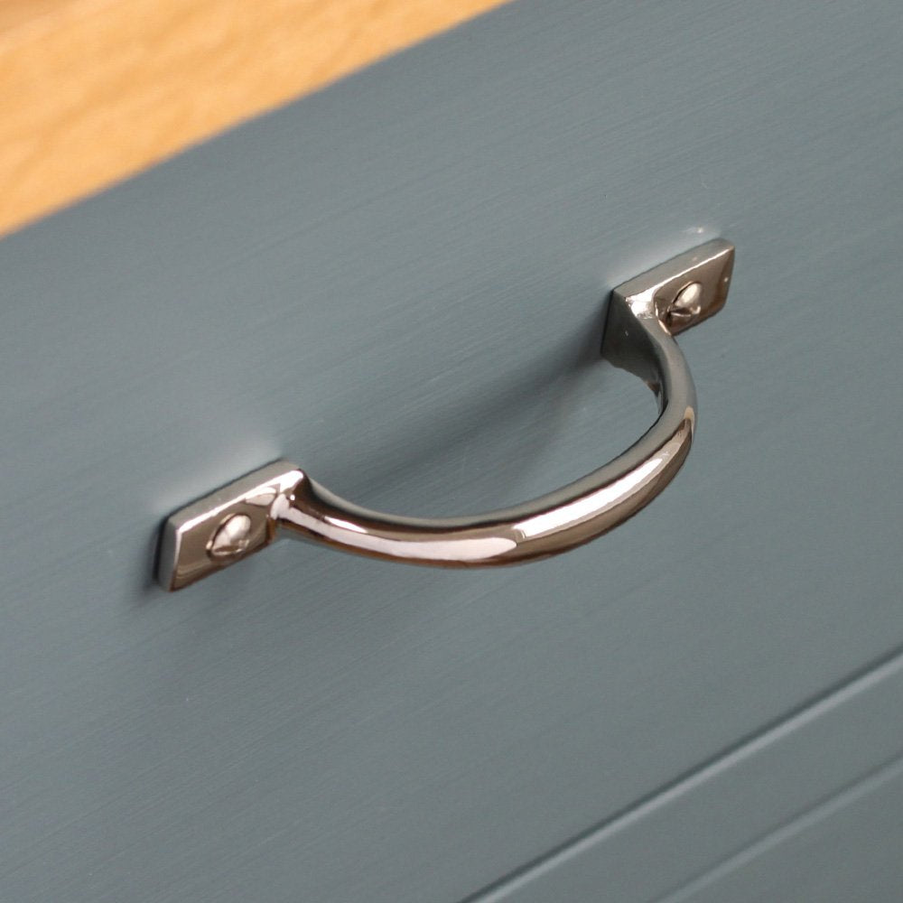 Polished Nickel 'D' Shaped Cabinet Pull Handle - Modern Kitchen & Bathroom Hardware for Drawers and Cabinets - Perfect for Home Renovation and Furniture Upgrade