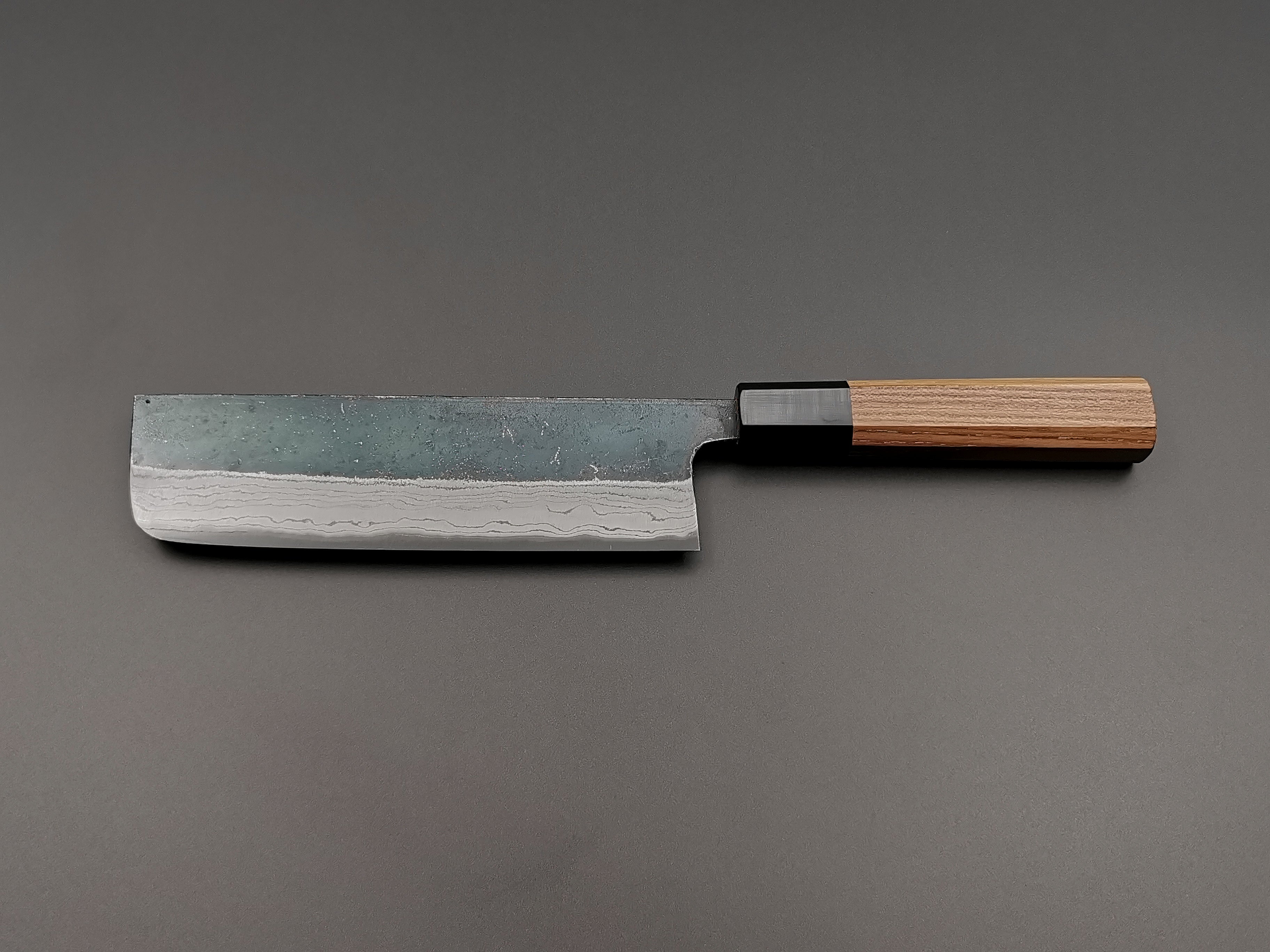 Hatsukokoro Kumokage Blue #2 Nakiri Japanese Vegetable Knife - Premium Carbon Steel Blade for Professional Chefs & Home Cooking, Perfect for Slicing Vegetables & Herbs