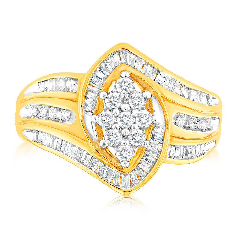 1/2 Carat Diamond Ring in 10K Yellow Gold - Elegant Solitaire Engagement Ring for Women, Perfect for Proposals, Anniversaries & Special Occasions