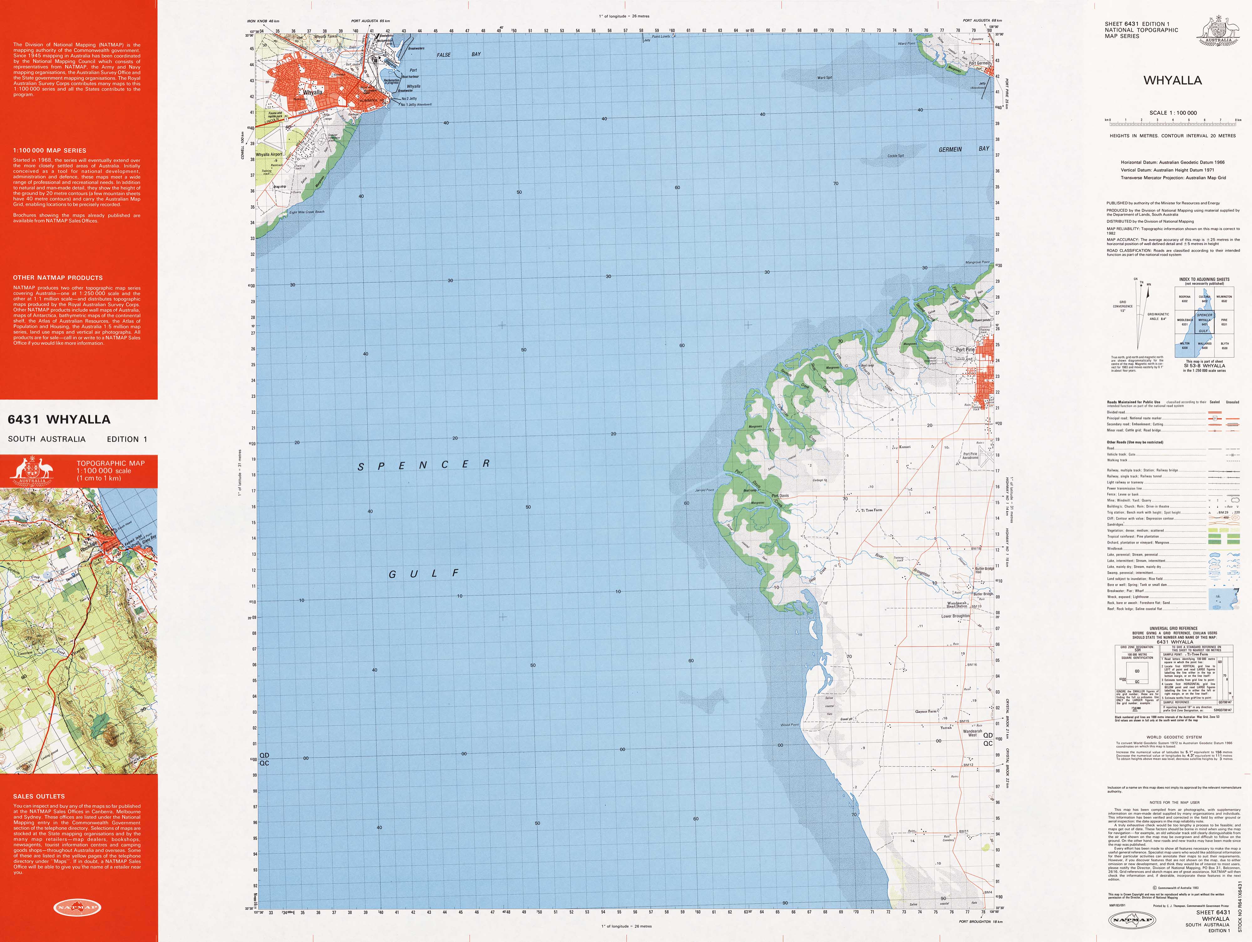 Whyalla 1:100k Topographic Map - Detailed Australia Terrain Map for Hiking, Camping & Outdoor Adventures