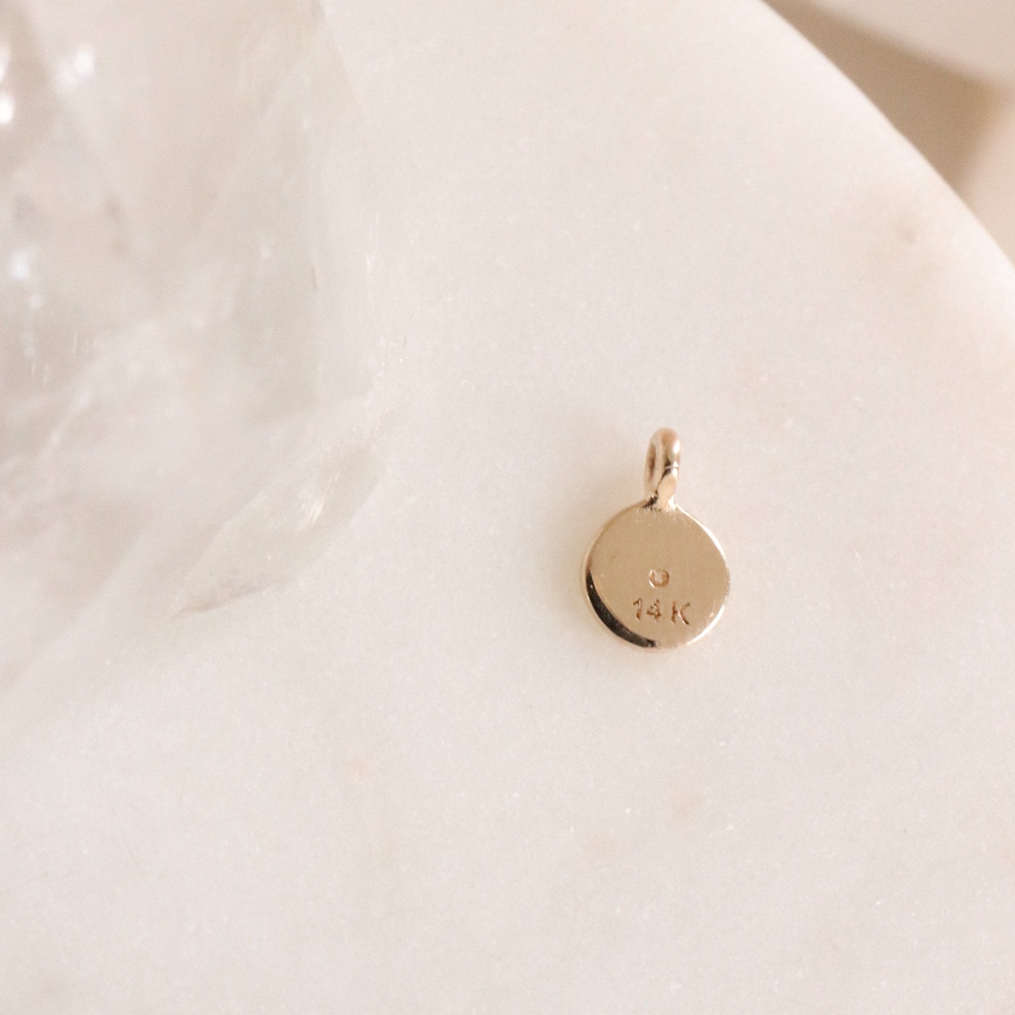 14K Solid Gold Love Namesake Disk Charm with Diamond - Personalized Jewelry for Gifts, Anniversaries & Special Occasions