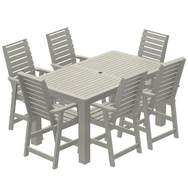 Glennville 7-Piece Counter Height Dining Set - Modern Kitchen & Breakfast Nook Table with Chairs for Small Spaces