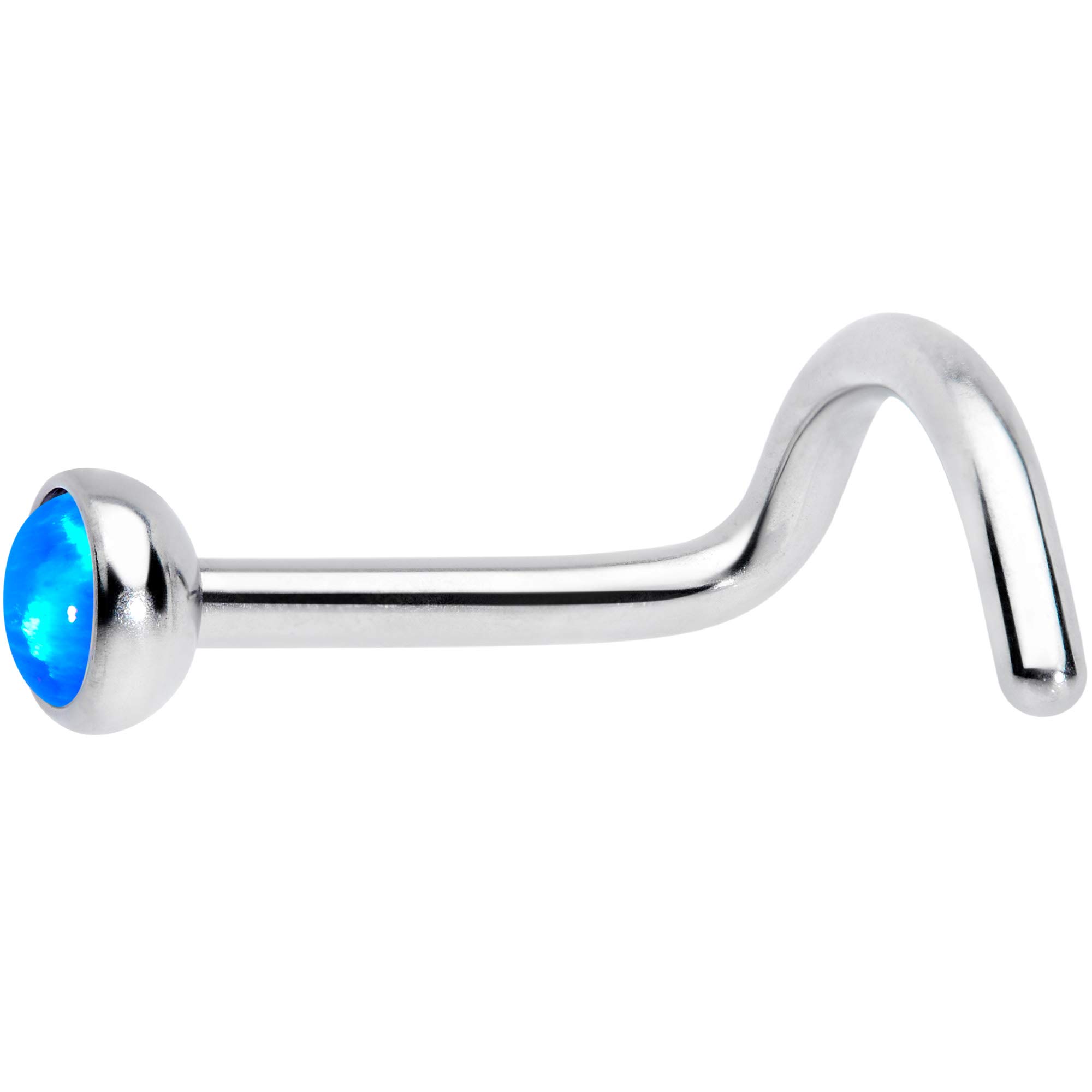 18G Titanium Nose Screw Ring with 3mm Synthetic Opal - Hypoallergenic Body Jewelry for Sensitive Skin | Perfect for Everyday Wear, Parties & Piercing Lovers