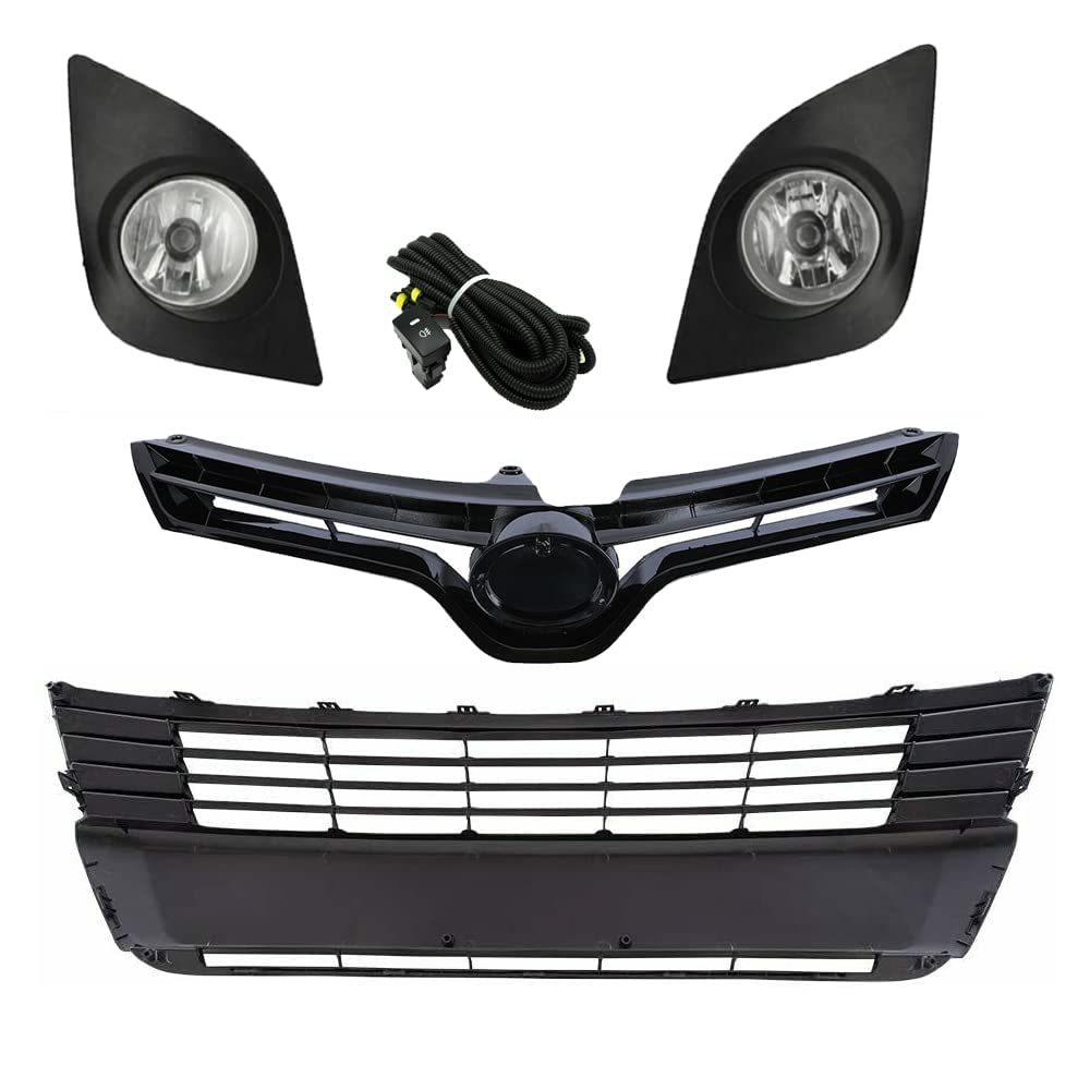 2014-2016 Toyota Corolla CE/LE Front Bumper Grill Set with Fog Lights for Road Safety
