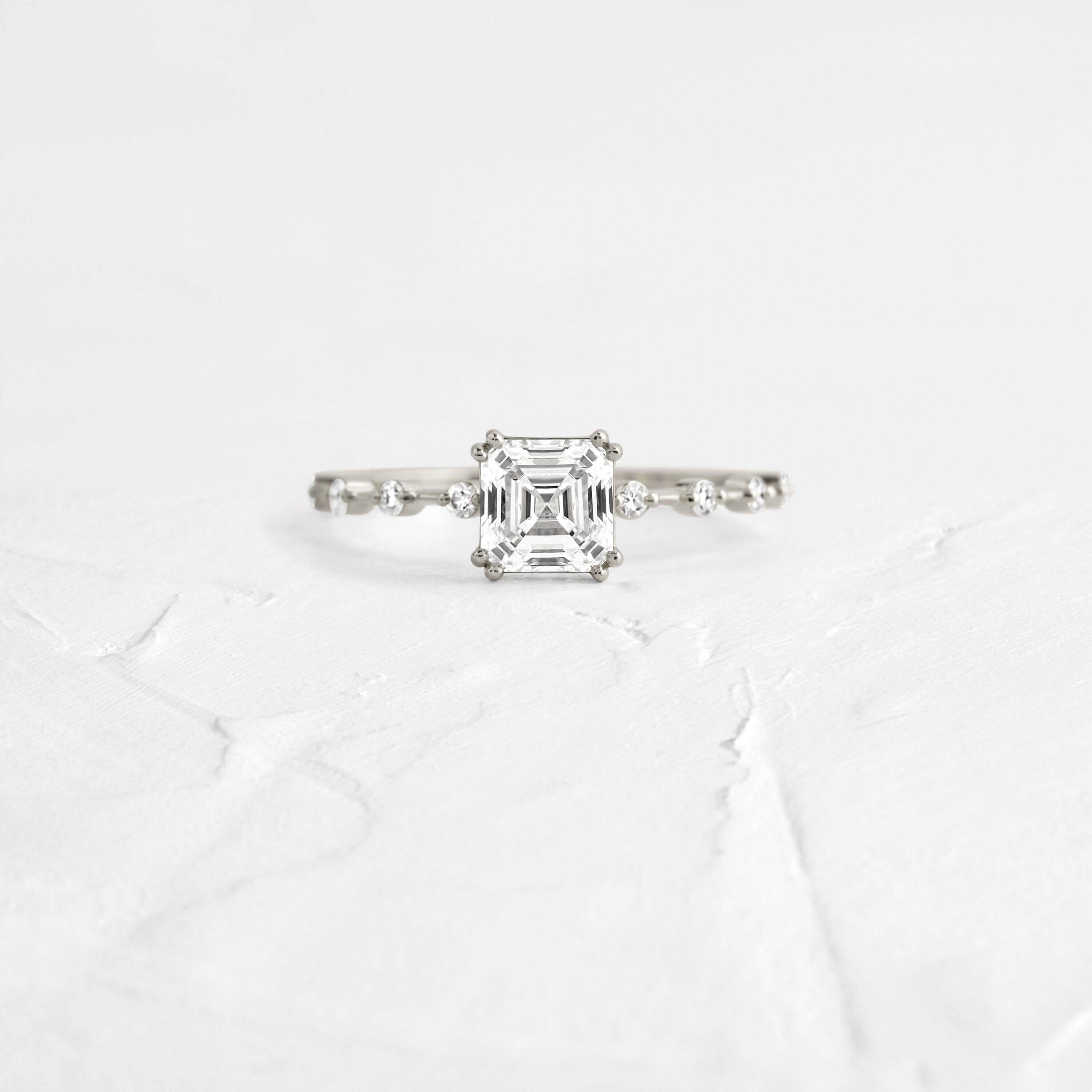 Asscher Cut Distance Ring - Elegant Wedding Band, Engagement Ring for Women - Perfect for Proposals, Anniversaries & Special Occasions
