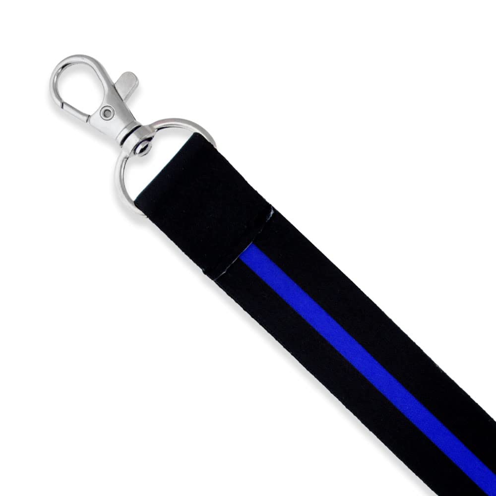 Thin Blue Line Support Lanyard - Police & Law Enforcement ID Badge Holder - Perfect for First Responders, Security & Everyday Use