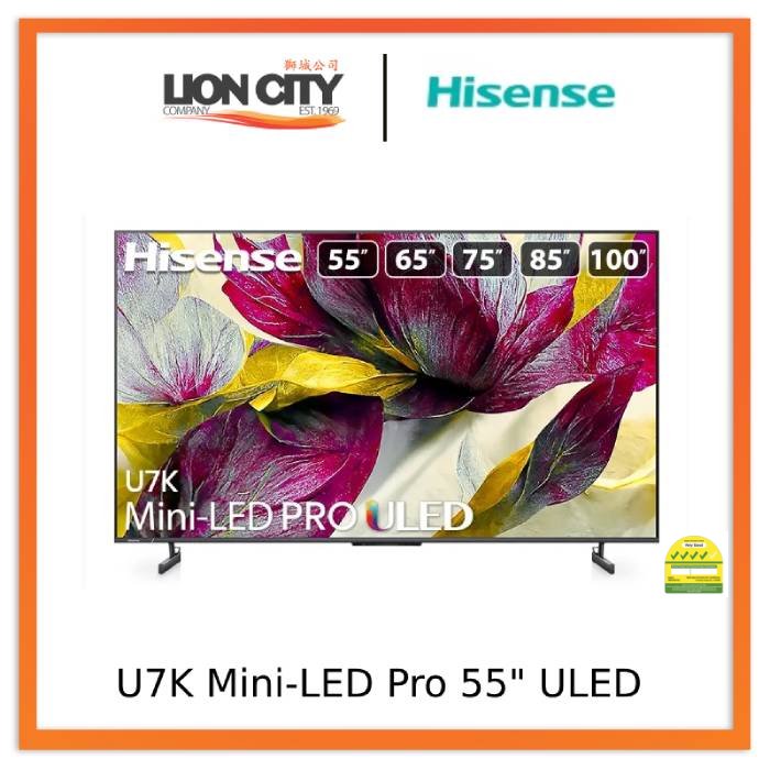 Hisense U7K 55-Inch Mini LED PRO ULED 4K Smart TV with Dolby Vision - Perfect for Home Theater & Gaming Entertainment