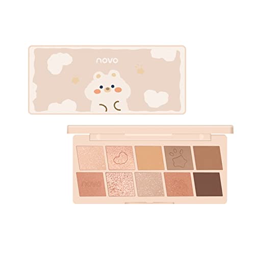 Pearlescent Matte Eyeshadow Palette - 10 Long-Lasting Pigment Colors for Eyebrows & Eyes | Korean Makeup for Thanksgiving & Christmas | Perfect for Party, Holiday & Special Occasion Makeup Looks