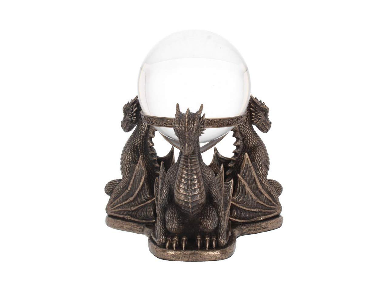 Nemesis Now Dragons Prophecy Crystal Ball Holder - 7.3 Inch Bronze Resin Fantasy Decor for Home, Office & Witchcraft Altar | Mystic Gift for Tarot Readers & Wiccan Practitioners