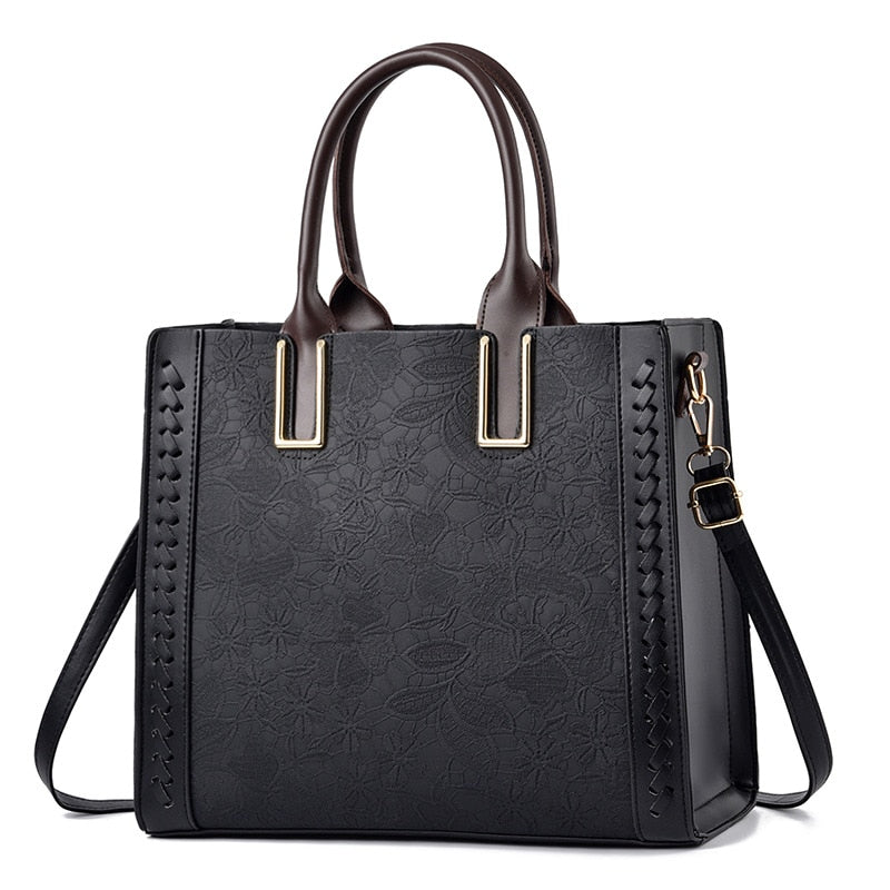 Stylish Women's Leather Tote Bag - Large Capacity Designer Shoulder Bag for Work, Travel & Everyday Use