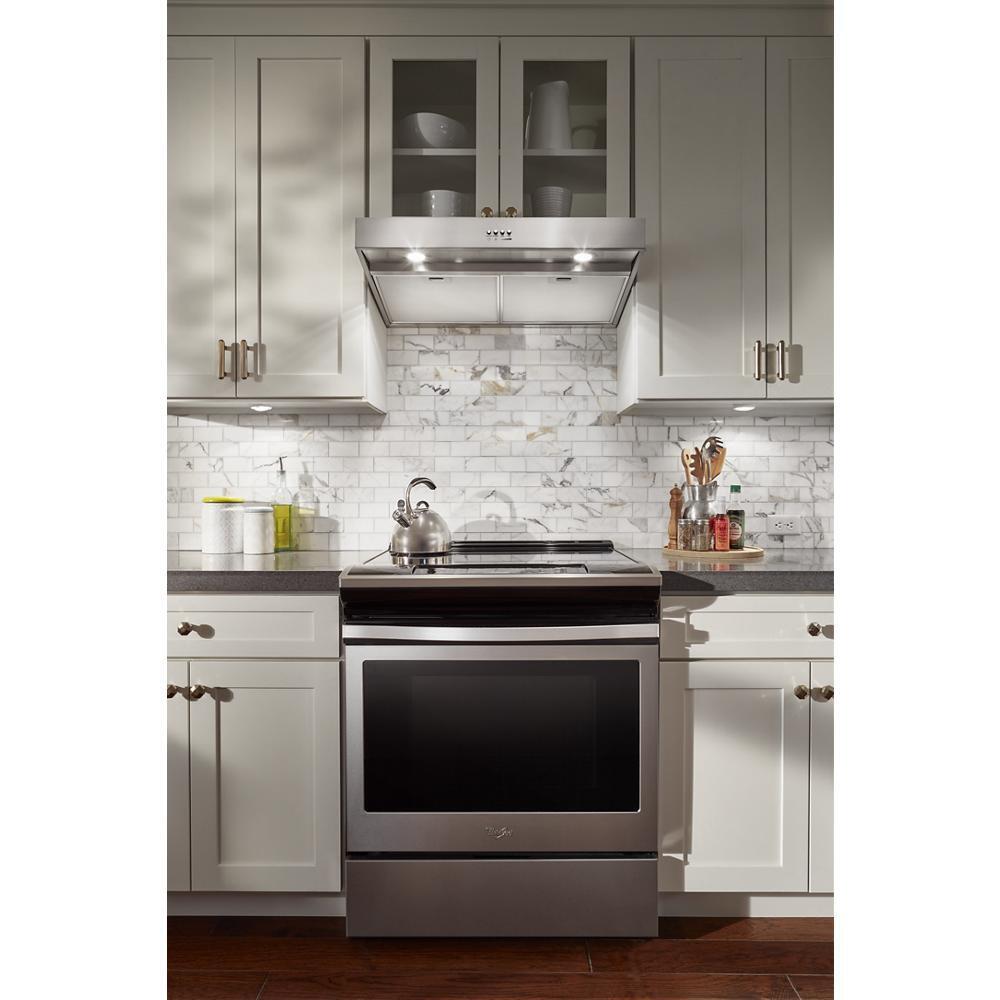 Amana WVU37UC0FS 30-Inch Stainless Steel Range Hood with Full-Width Grease Filters - Perfect for Kitchen Ventilation & Smoke Removal in Homes & Restaurants