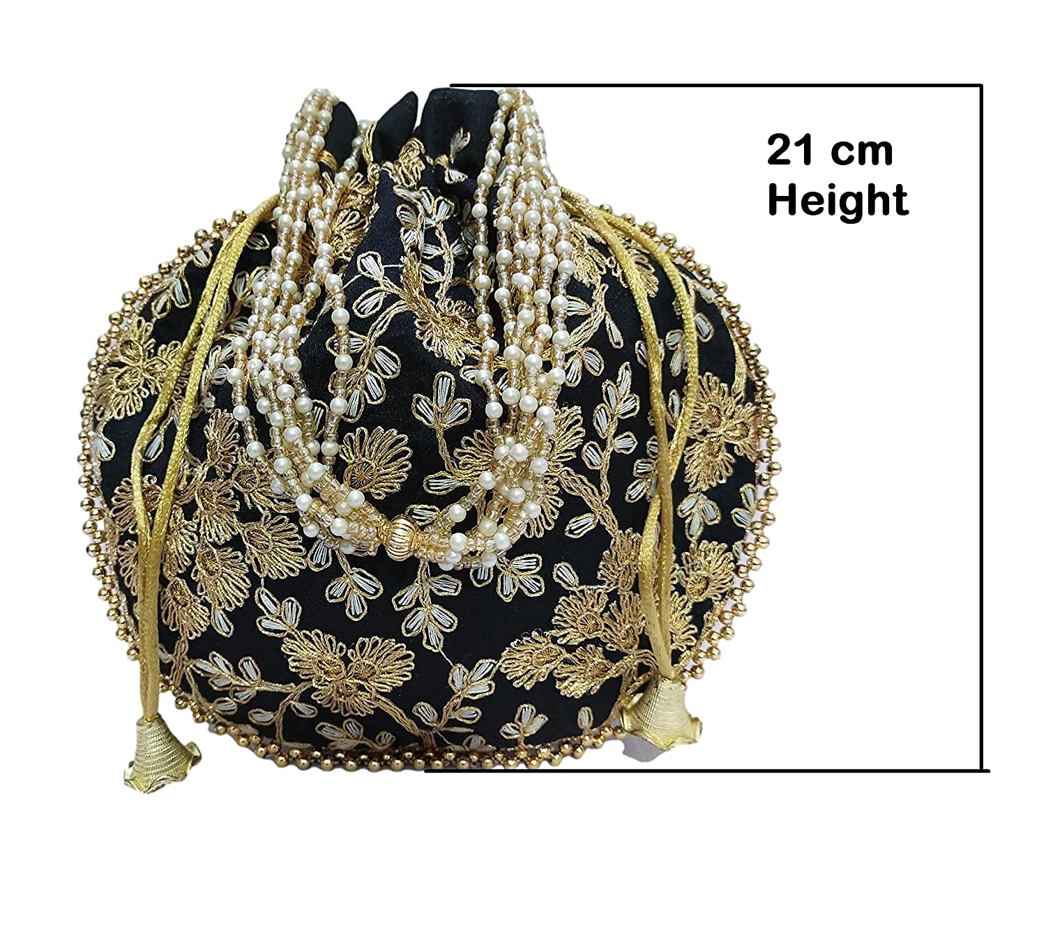Matka Designer Potli Bags for Women - Set of 2 (Black & Maroon) - Elegant Wedding Clutch, Party Purse & Festival Accessory - Perfect for Indian Weddings, Sangeet, Mehendi & Special Occasions