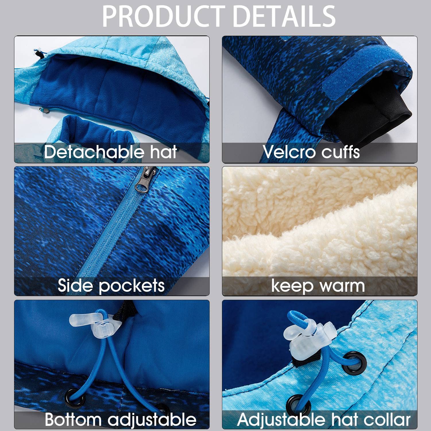 WOWULOVELY Boys' 2-Piece Colorblock Snow Pants & Jacket Set - Waterproof Winter Snowsuit for Skiing, Snowboarding & Outdoor Play - Warm Insulated Snow Gear for Kids