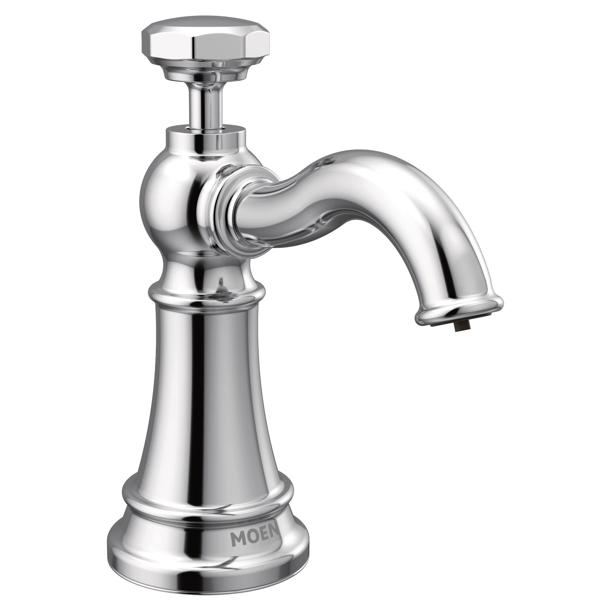 Moen S3955C Paterson Chrome Deck Mounted Kitchen Soap Dispenser with Above The Sink Refillable Bottle - Perfect for Modern Kitchens, Bathrooms, and Wet Bars