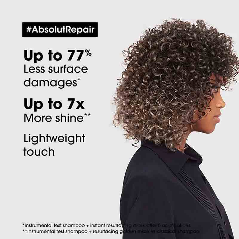 L'Oréal Professionnel Absolut Repair Shampoo for Damaged Hair - Sulfate Free, Protein Infused Hair Care - Perfect for Dry, Brittle & Color Treated Hair - Salon Quality at Home