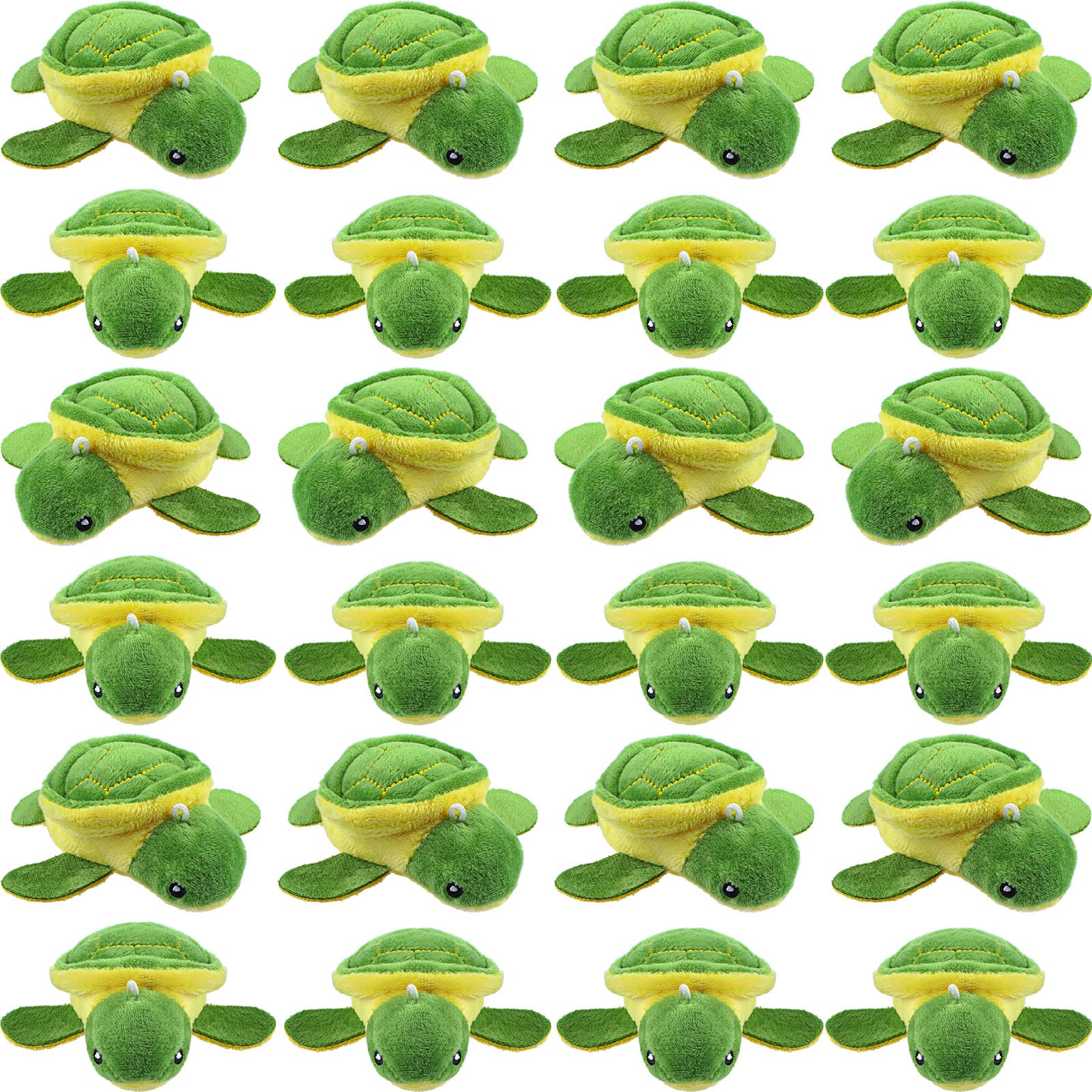 24 Pack Small Turtle Stuffed Animals - Soft Sea Turtle Plush Toys for Kids, Cute Ocean Themed Party Decorations (Vivid Colors) - Perfect for Birthday Parties, Beach Events & Nursery Decor