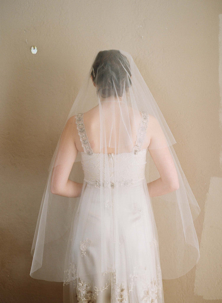 Elegant Sheer Single Layer Long Wedding Veil - Style #221 | Perfect for Bridal Ceremonies, Photos & Special Occasions