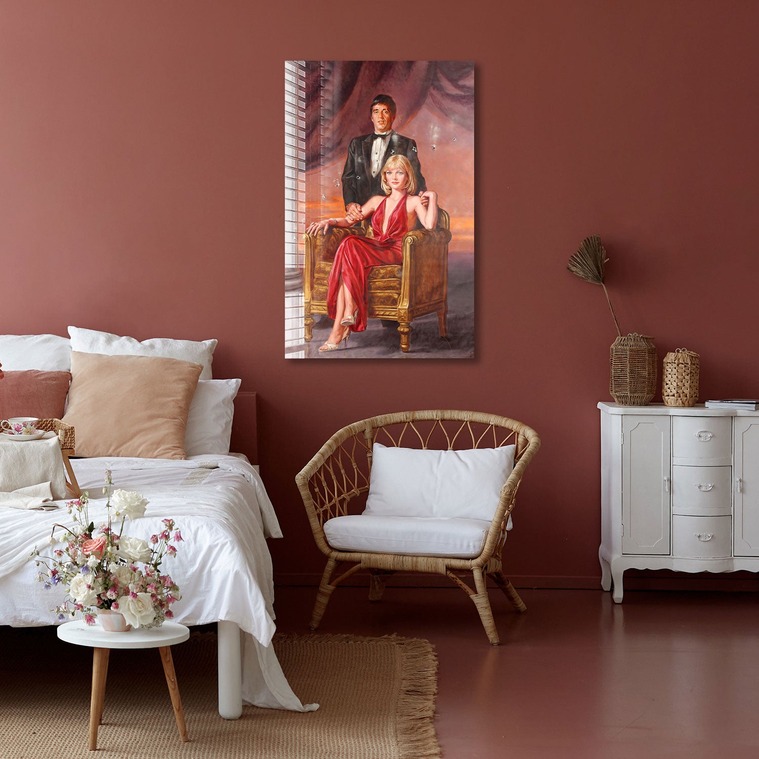 Scarface Tony Montana & Elvira Hancock Movie Poster - Wall Art Decor for Home, Office, or Movie Theater - Perfect Gift for Scarface Fans