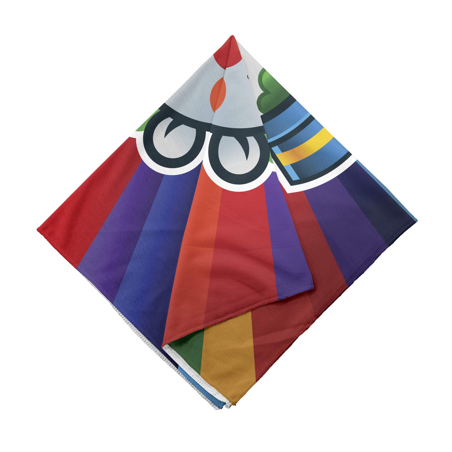 Ambesonne Circus Bandana - Colorful Clown Face Stripes Unisex Head & Neck Scarf for Men & Women | Perfect for Costume Parties, Halloween, and Festivals