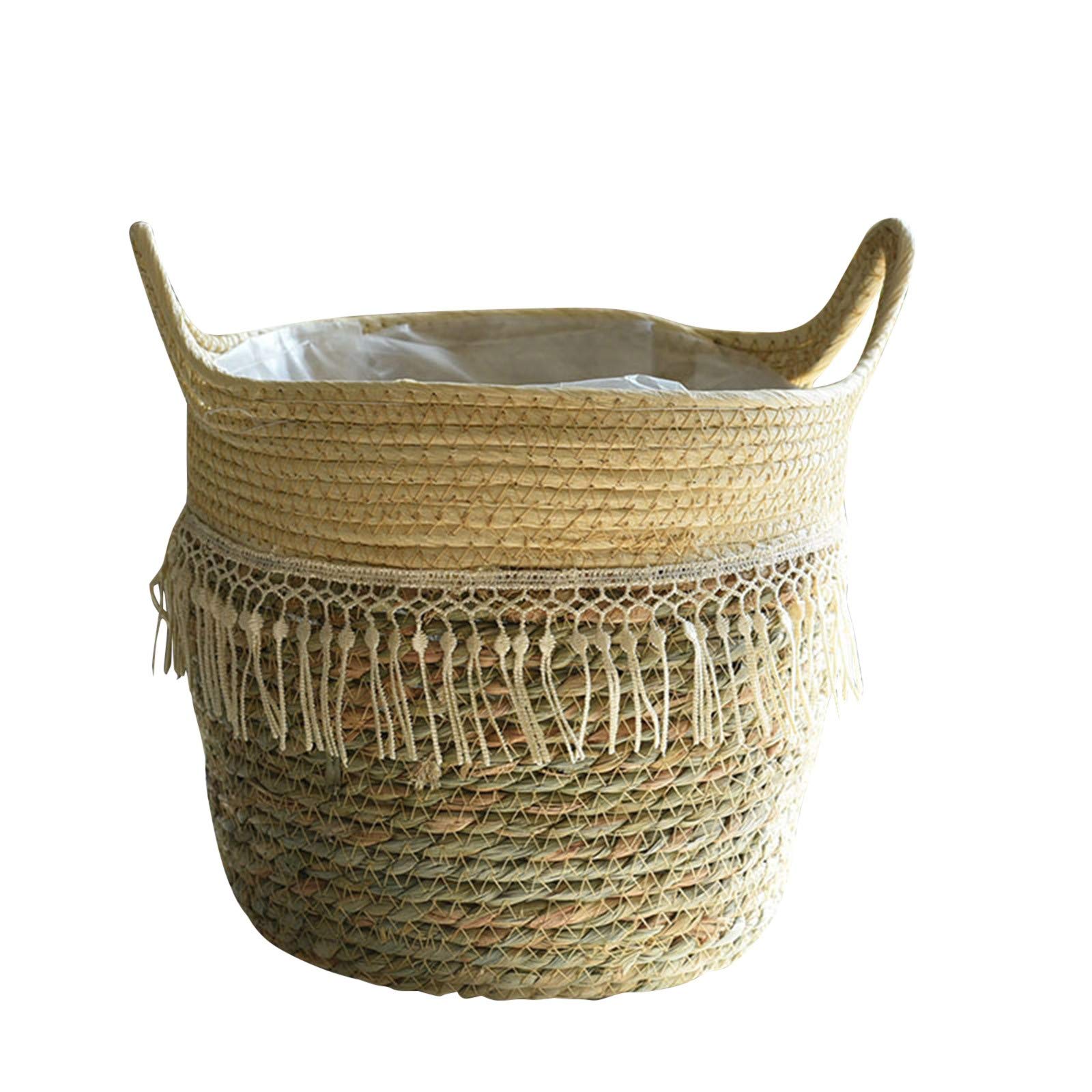 Handwoven Seagrass Plant Basket - 10