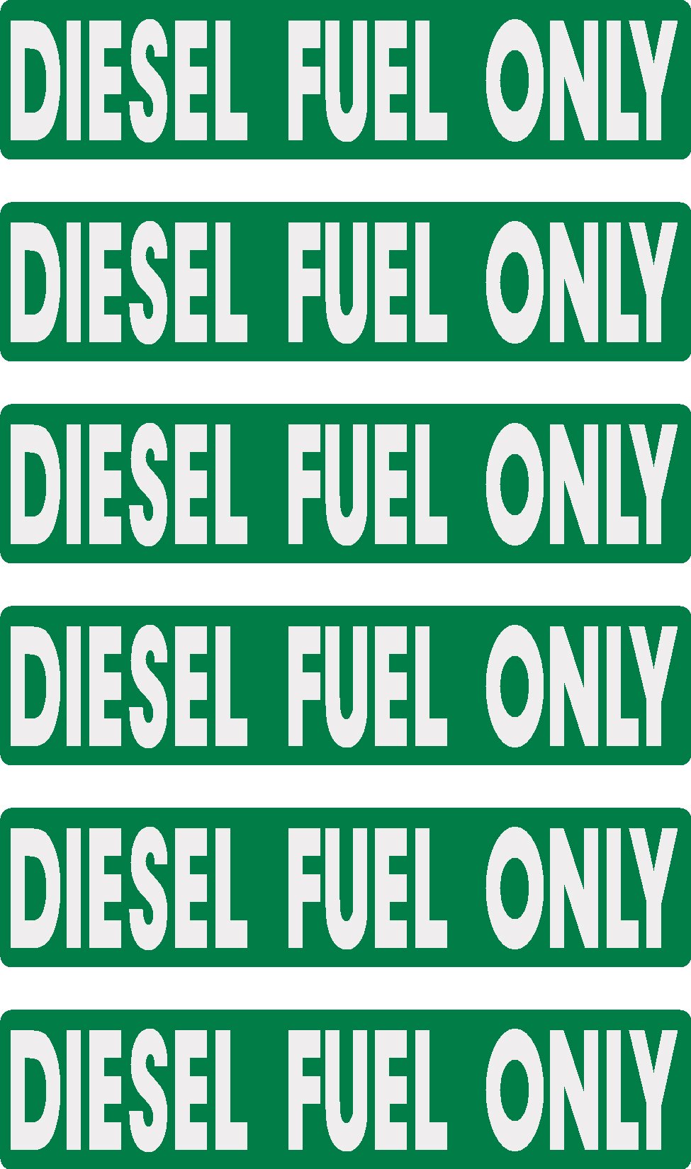 Diesel Fuel Only Stickers - 6-Pack High-Quality Vinyl Decals for Hard Hats, Lunch Boxes & Tool Boxes | Durable Equipment Labels for Construction, Industrial & Work Safety Use