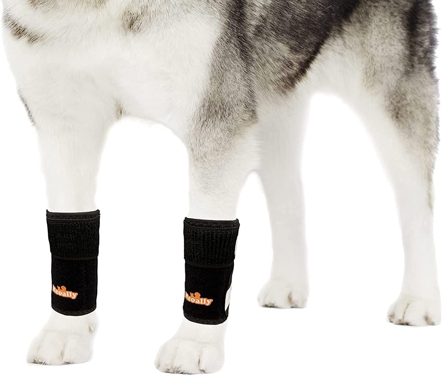 NeoAlly Dog Front Leg Compression Braces with Metal Spring Strips - Supportive Wrist Stabilizer for Canine Carpal Joint, Prevents Injuries & Sprains (S/M Pair) - Ideal for Active Dogs, Post-Surgery Recovery & Arthritis Relief