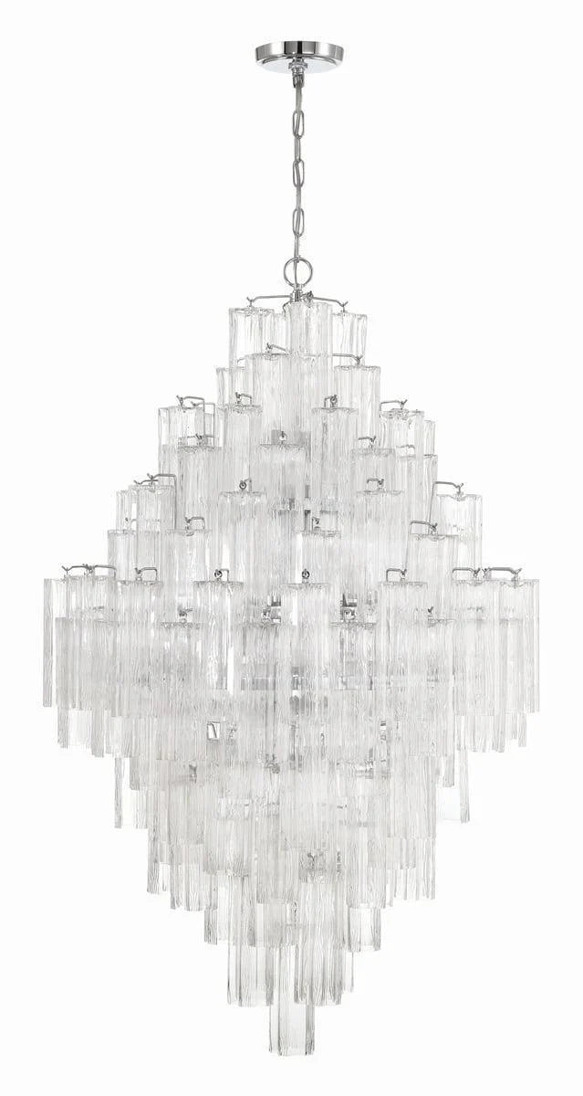 Addis Diamond Chandelier 49 Inch Height - Modern Crystal Ceiling Light Fixture for Dining Room, Living Room, Bedroom & Entryway