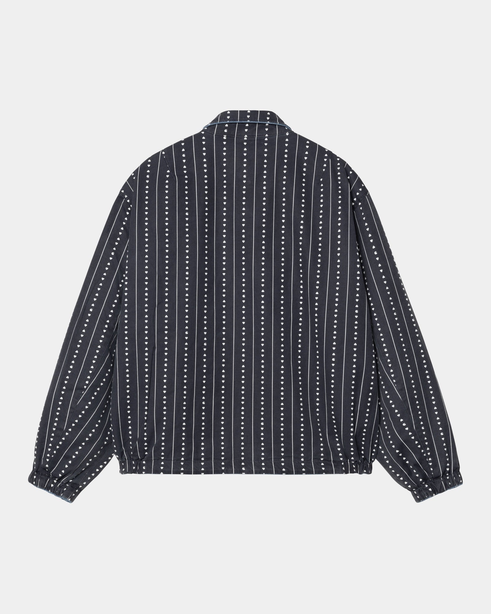 Hudson Reversible Jacket for Men & Women - Blue Stone Washed Denim with Heart Pinstripe Design | Lightweight Water-Resistant Outerwear for Fall, Winter & Spring | Perfect for Casual Outings, Travel & Outdoor Activities