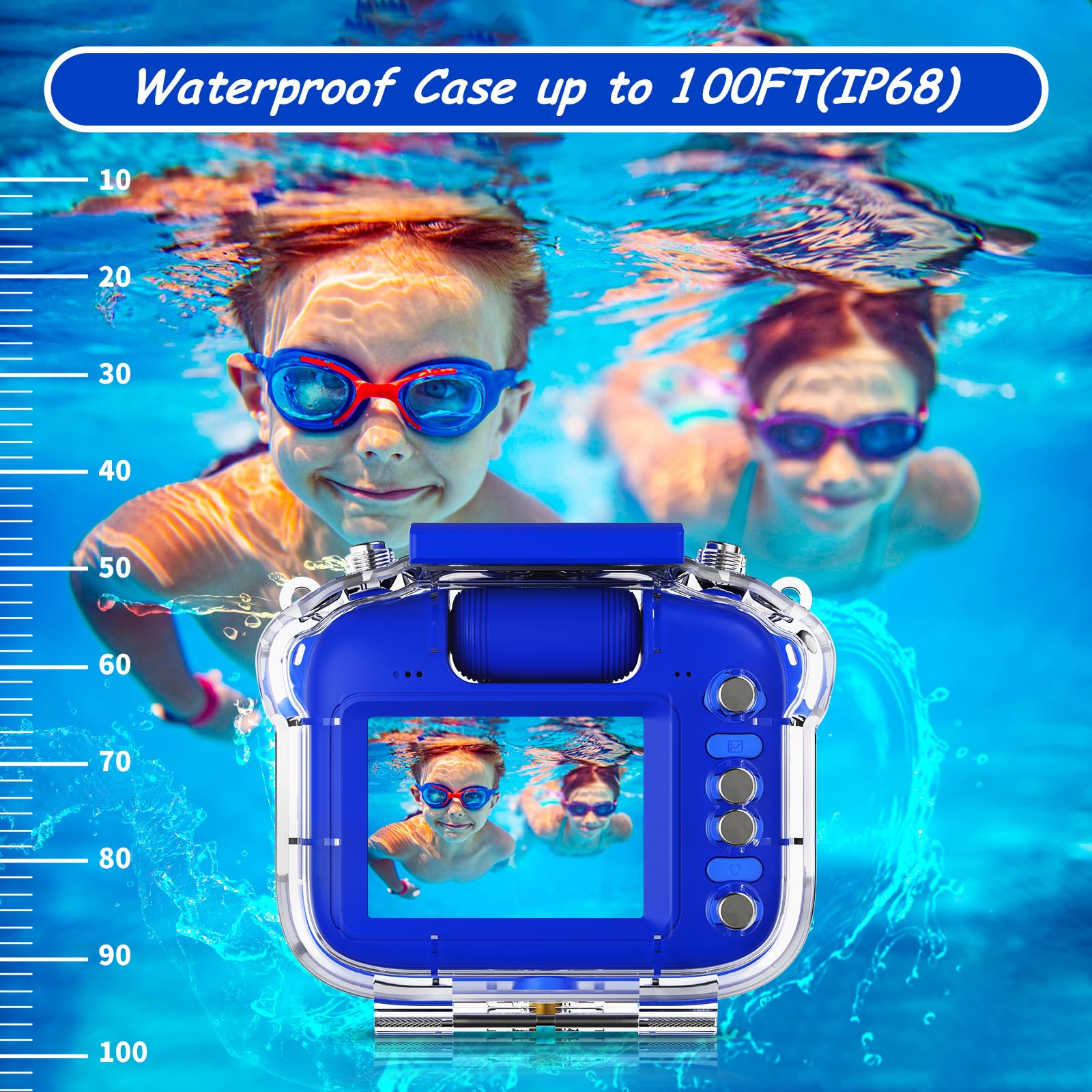 Ourlife 100FT Waterproof Kids Camera - HD 1080P Digital Camera for Boys & Girls | Perfect for Swimming & Outdoor Adventures
