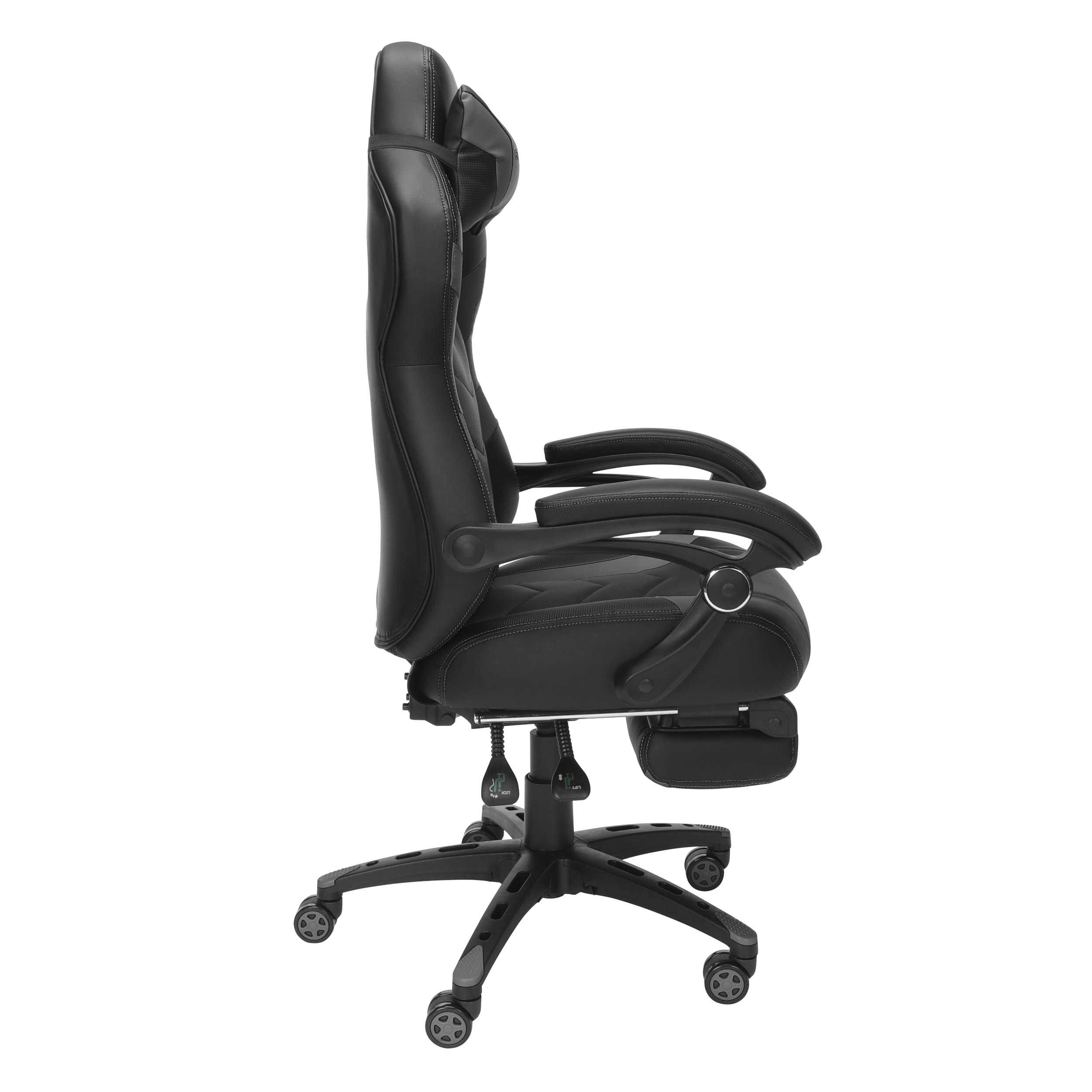 RESPAWN 110 Pro Ergonomic Gaming Chair with Adjustable Footrest & Headrest - Reclining Computer Desk Chair for Adults - Grey | Perfect for PC Gaming, Home Office & Streaming Setup