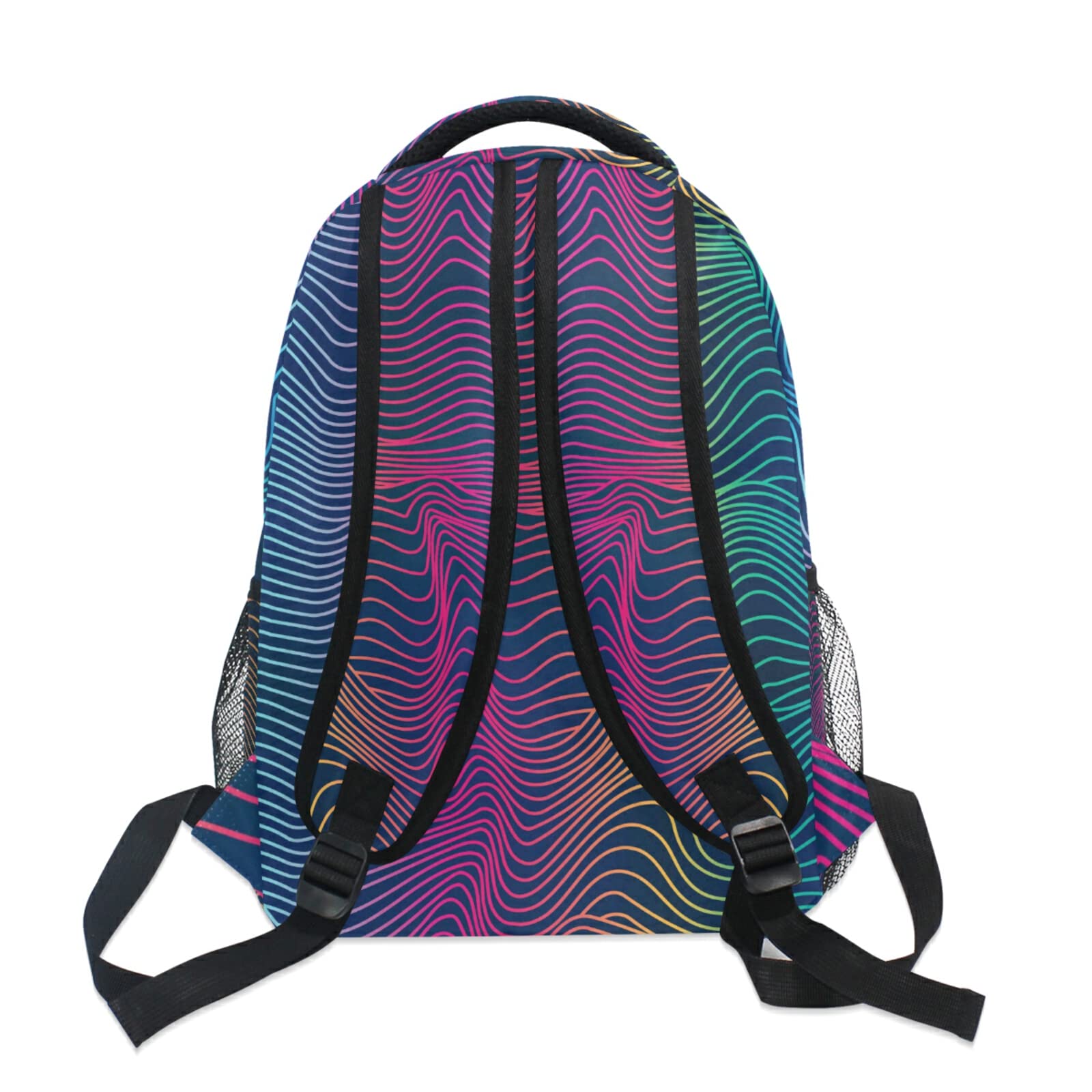 ALAZA Neon Wireframe Wave Travel Laptop Backpack - Durable 17 Inch College School Backpack for Men & Women - Perfect for Commuting, Business Travel & Campus Use