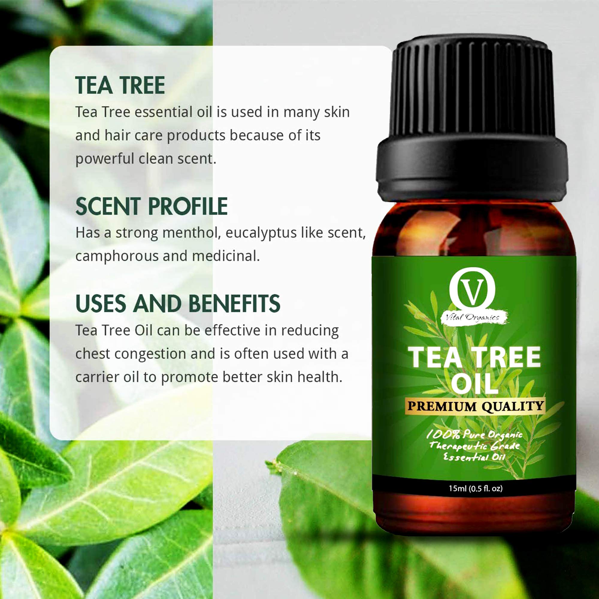 100% Pure Tea Tree Essential Oil for Acne, Dandruff & Skin Care - Undiluted, Cold Pressed, Unrefined Therapeutic Grade (Pack of 2, 15ml & 30ml) - Perfect for Face Cleansing, Hair Treatment & Natural Skin Therapy