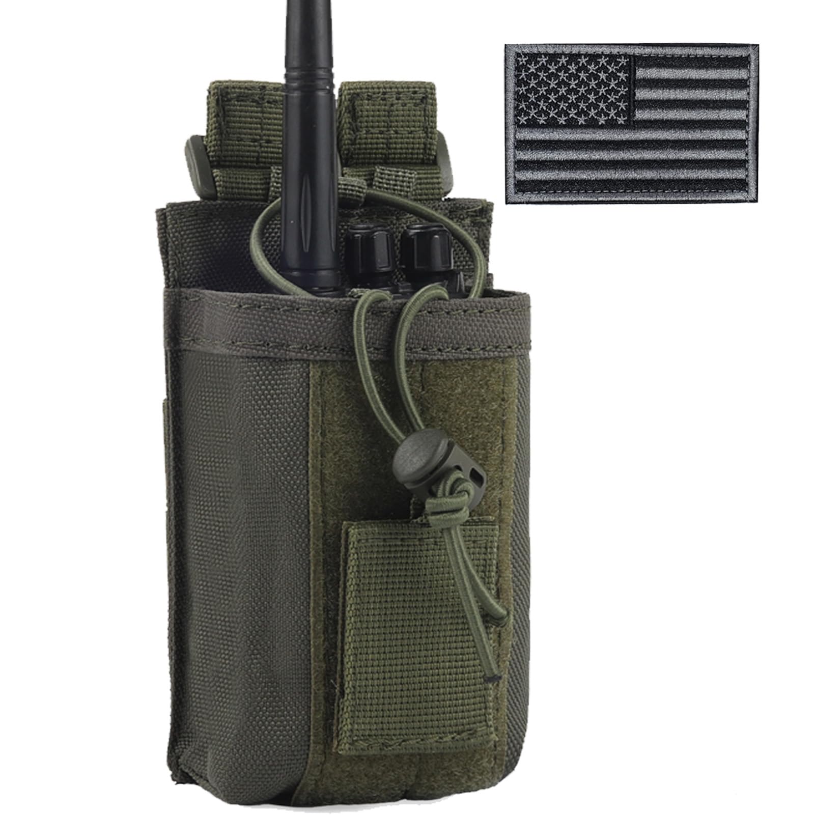 1000D Tactical Molle Adjustable Two-Way Radio Pouch Holder Bag for Walkie Talkies - Durable Military-Grade Case for Outdoor, Hiking, Security & Emergency Communication