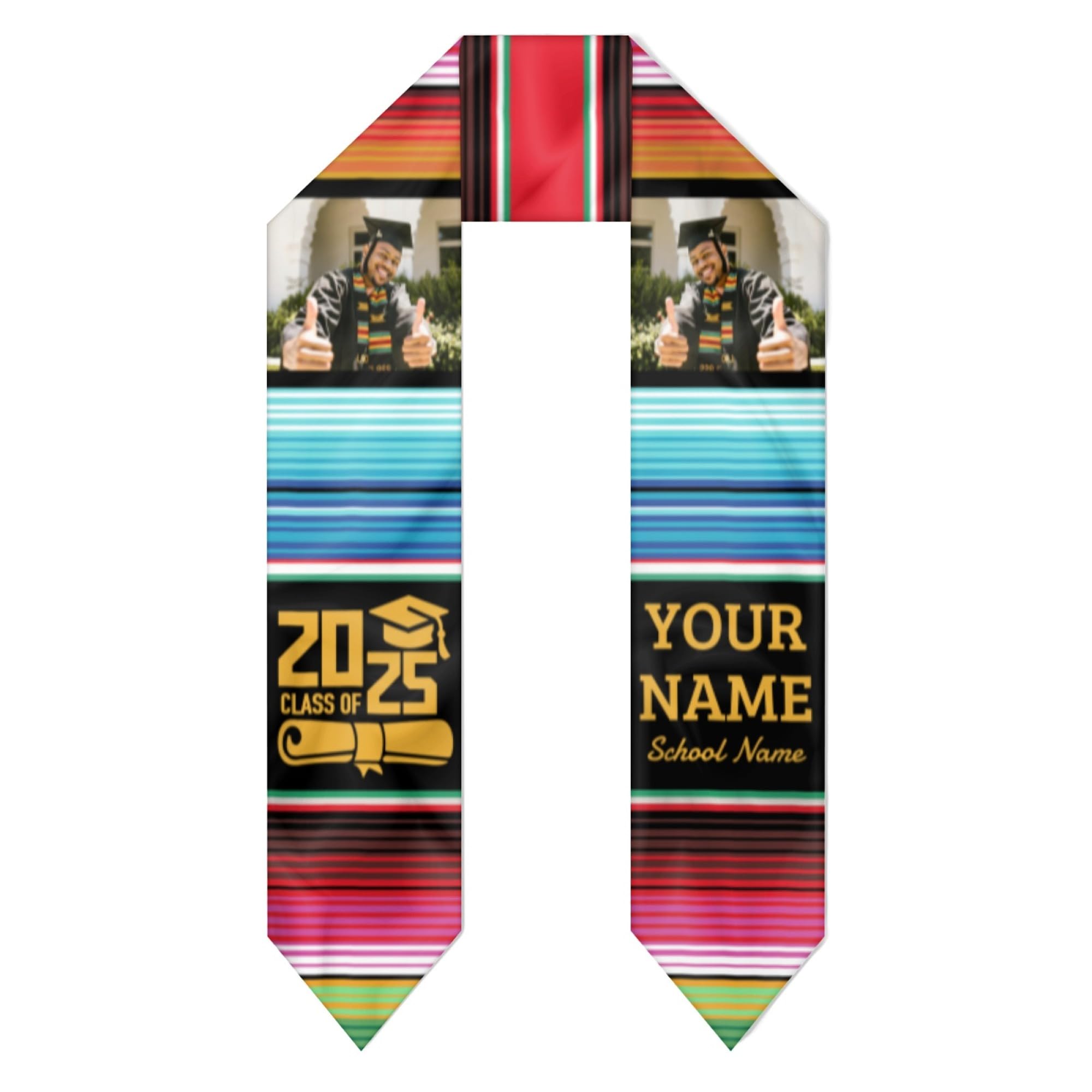 Custom Graduation Stole - Personalized Photo Graduation Sash for High School & College Ceremonies - Perfect for Graduation Gifts & Keepsakes