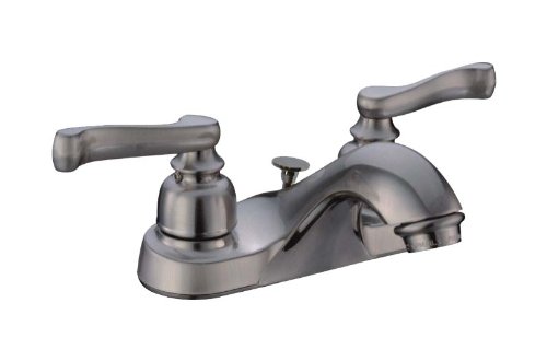 Premium Satin Nickel Bathroom Faucet with Euro Handle and Pop-Up Drain - Perfect for Modern Bathroom Renovations and Vanity Upgrades