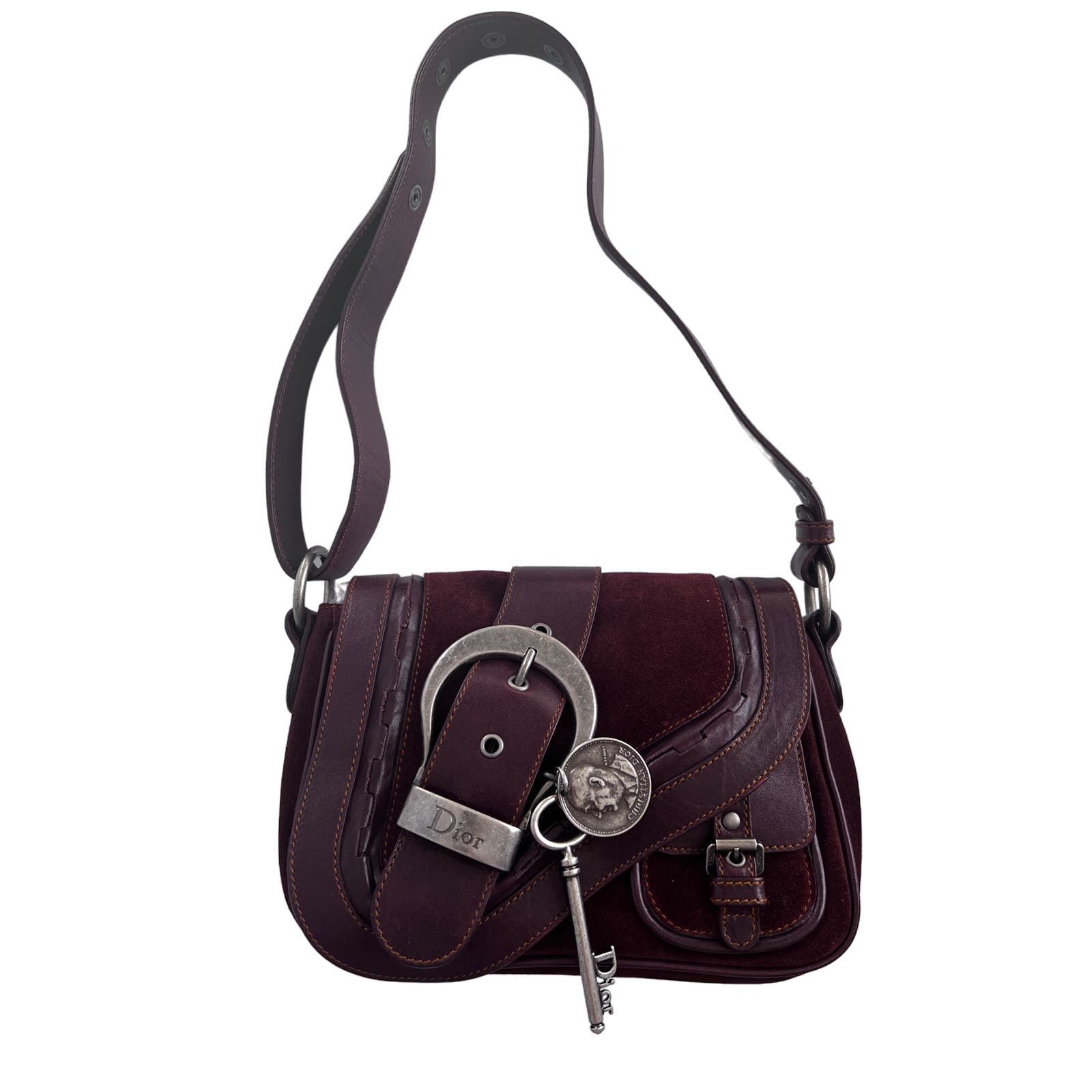 Dior Brown Suede Mini Gaucho Bag - Stylish Crossbody Purse for Women, Perfect for Parties, Dates & Everyday Use