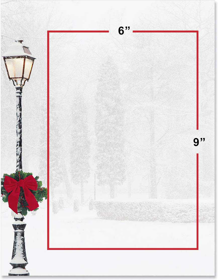 Premium Winter City Elegance Christmas Holiday Stationery Set - 100 Sheets of 8.5 x 11 Elegant Border Paper & Letterhead for Festive Writing, Holiday Cards & Decorative Printer Paper - Perfect for Christmas Correspondence, Office Stationery & Seasonal Craft Projects