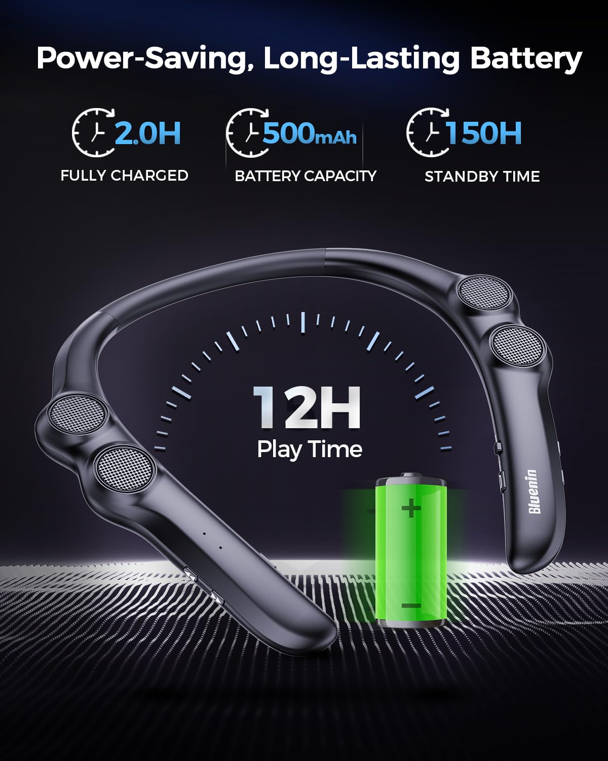 Gardway Bluetooth Speaker - Lightweight 78g Wireless Wearable Speaker with Hi-Fi 3D Stereo Sound, 12-Hour Playtime & Built-in Mic | Perfect for Home, Office, Outdoor Adventures, Travel & Parties
