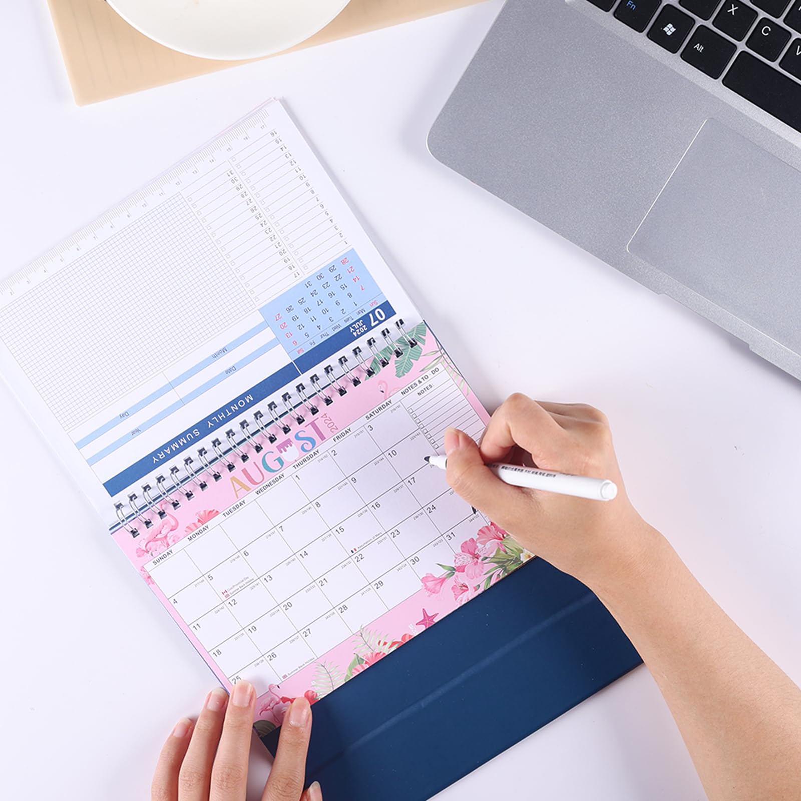 2025 Small Desk Calendar - Monthly Theme Design from Now to December 2025 | Standing Flip Desktop Calendar for Home, Office & School (Blue) | Perfect for Planning, Scheduling & Organization