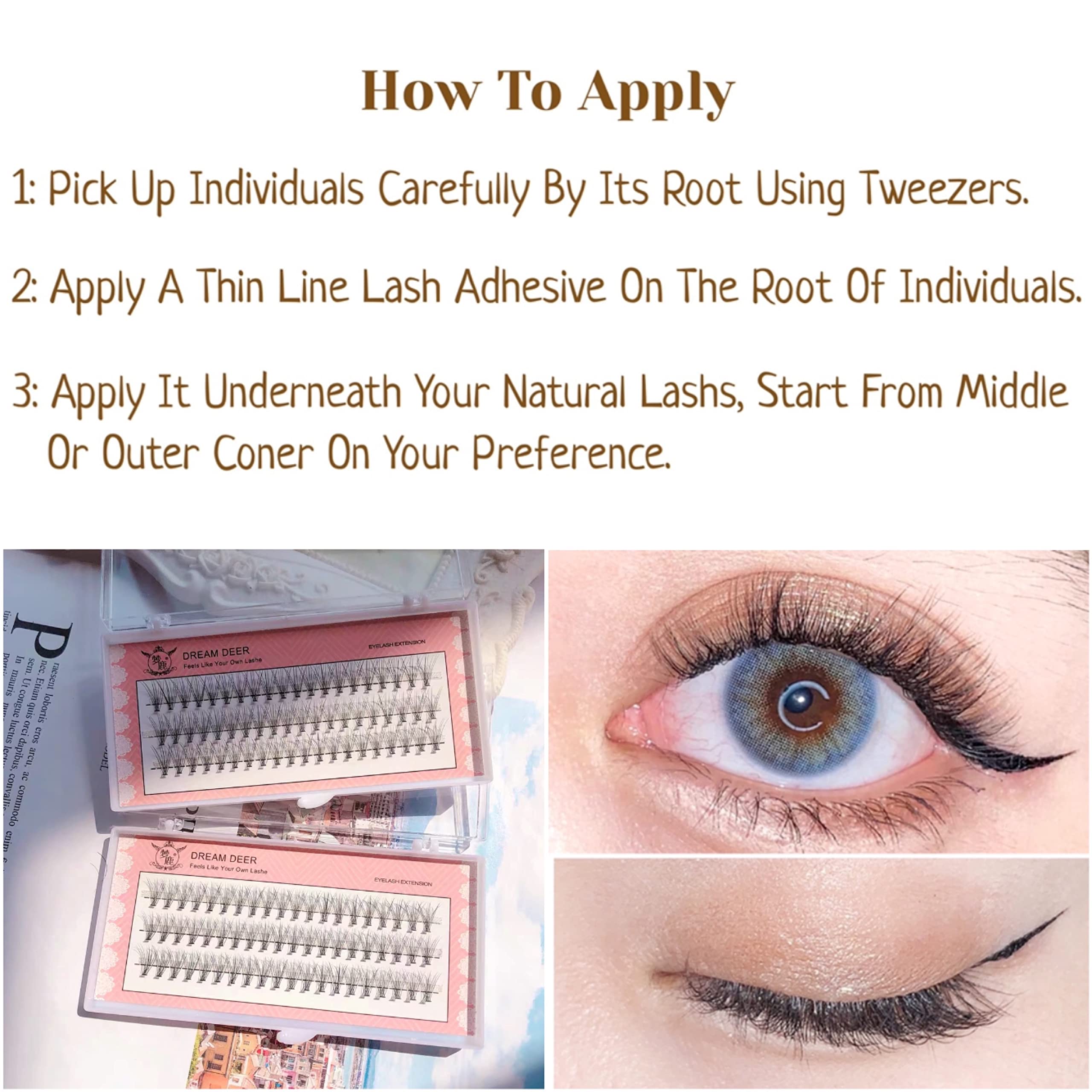 CB 3 Trays Cluster Eyelash Extensions - DIY Individual False Lashes for Volume & Length - 180 Pcs Mixed 10-11-12mm C Curl Lashes in 3 Trays - Perfect for Home Use, Salon Quality, Natural & Glamorous Looks