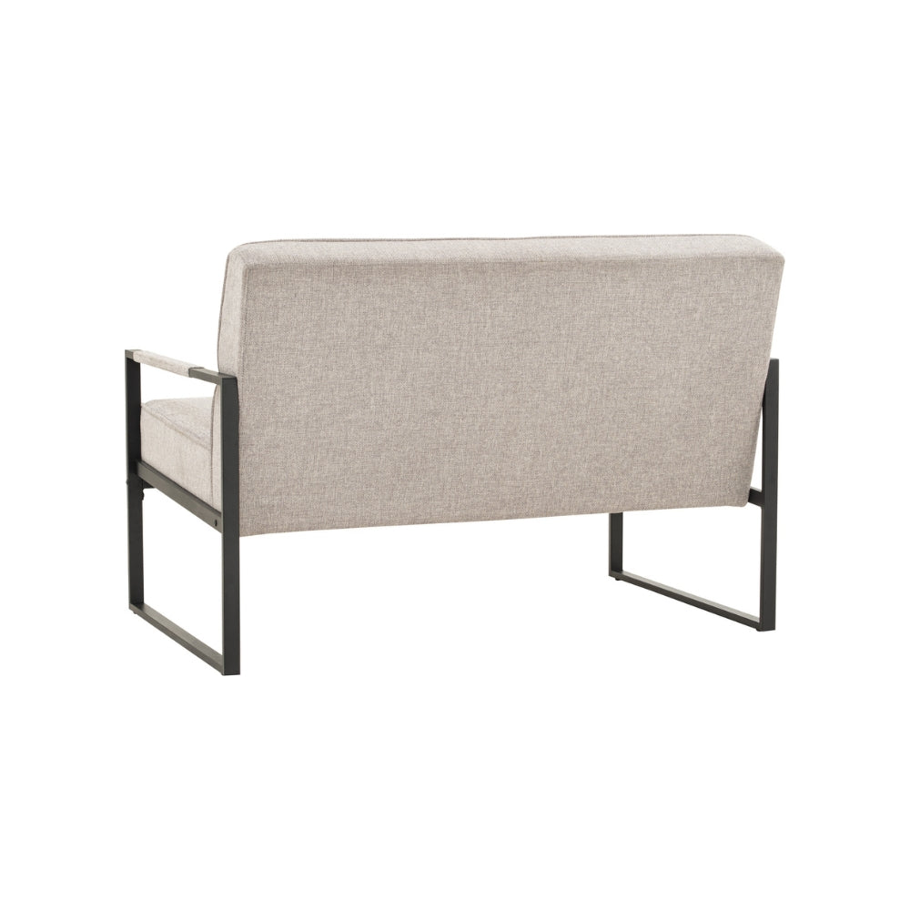 CALIBRA 2-Seater Sofa - Modern Black & Grey Fabric Couch for Living Room, Small Space & Apartment | Comfortable Loveseat for Relaxing & Entertaining Guests