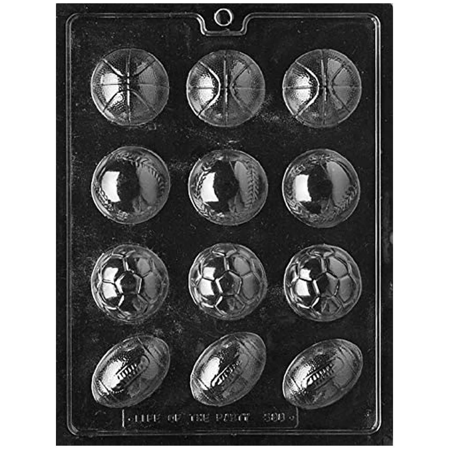 Candyland Crafts Multi-Sport Chocolate Candy Soap Mold Set (Baseball/Soccer/Football/Basketball) - Food Safe Plastic for DIY Chocolate, Soap Making, Plaster Casting & Cake Decorating - Perfect for Birthday Parties, Baby Showers & Holiday Gifts (Model S088)