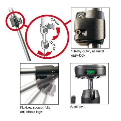 Professional Heavy Duty Ball & Socket Tripod Mount for Camcorders - Universal Fit for Canon, JVC Everio, Panasonic, Sanyo & Sony Handycam - Perfect for Vlogging, Filmmaking & Outdoor Shooting
