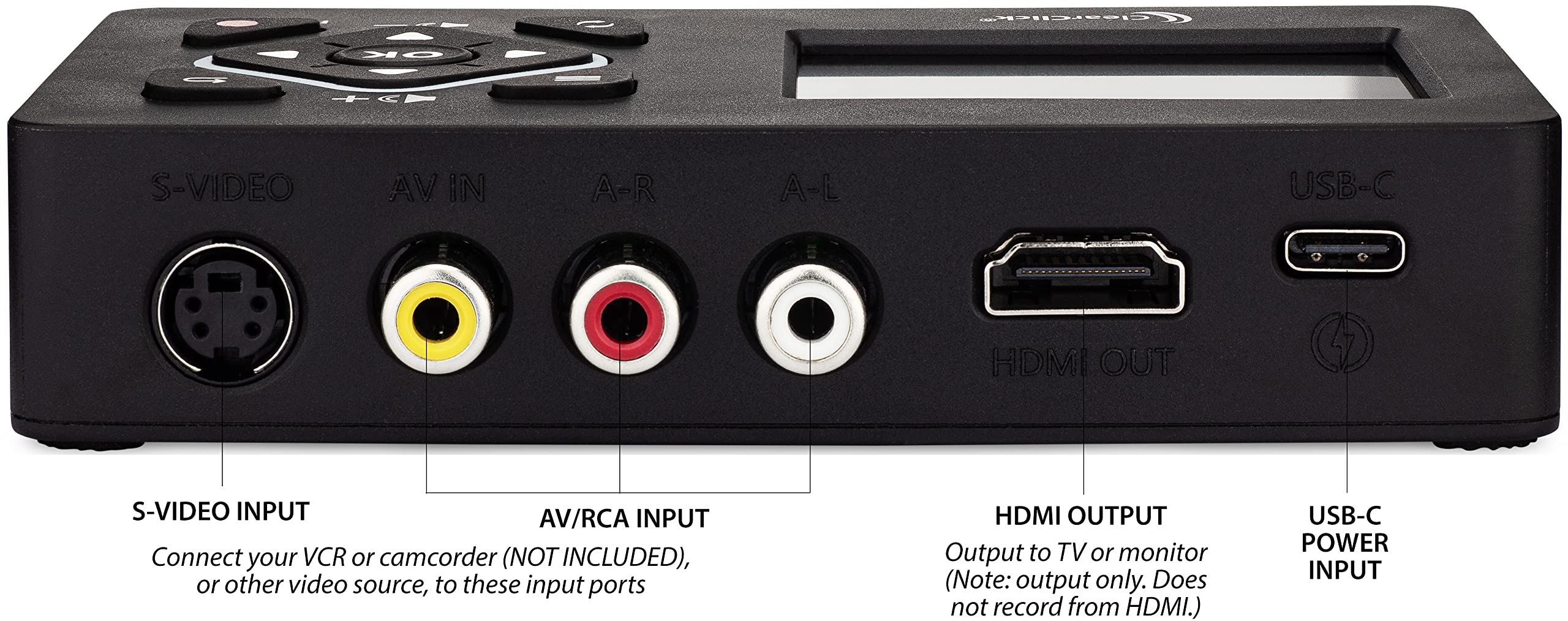 ClearClick Video to Digital Converter 2.0 Mini Edition - Convert VHS Tapes to Digital, Record from VCR, DVD, Hi8, Camcorder & Gaming Systems via RCA/AV - Perfect for Home Movies, Retro Gaming & Video Archiving
