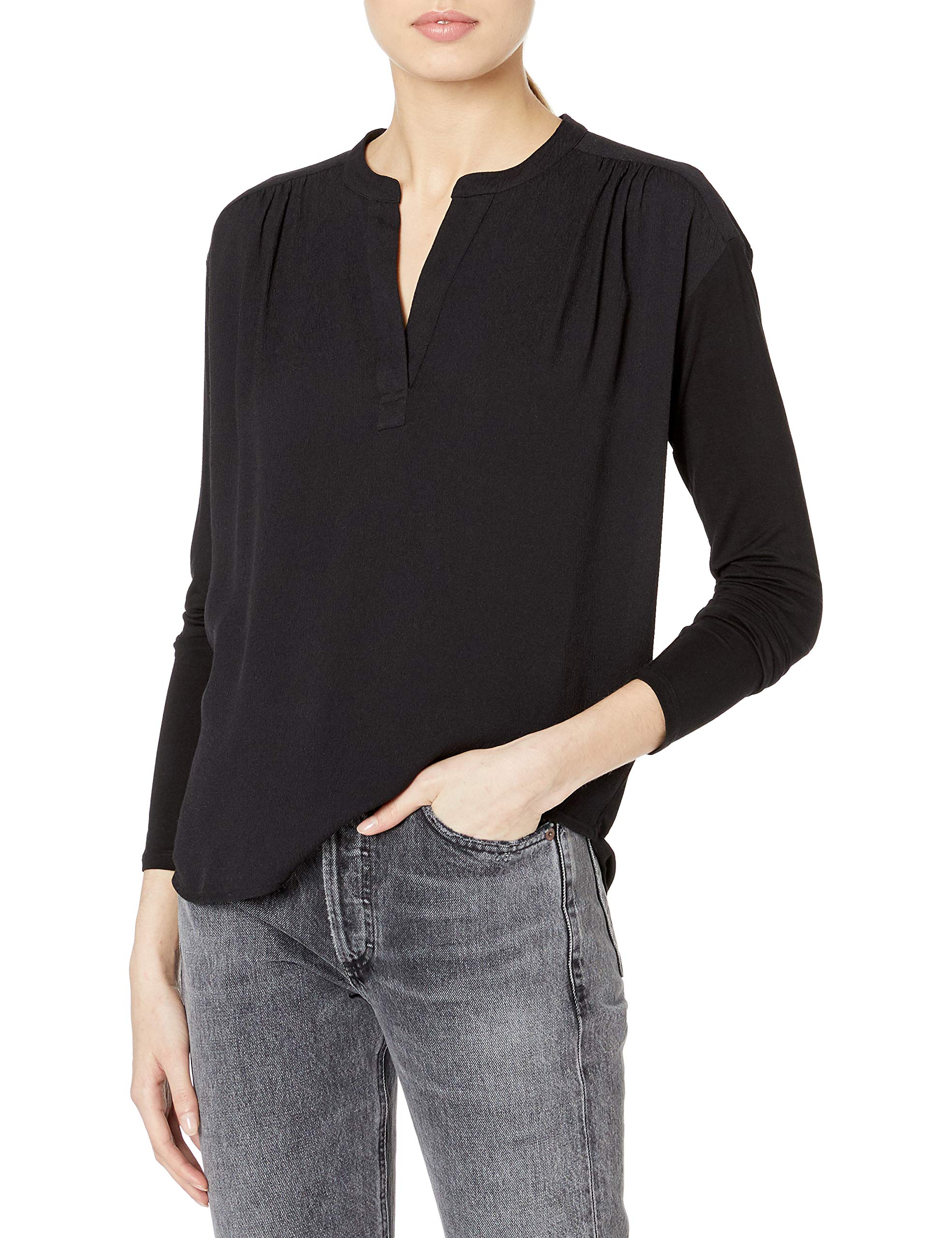 Splendid Women's Henley Shirt - Soft Cotton Long Sleeve Button Down Top for Casual Wear, Work & Everyday Outfits