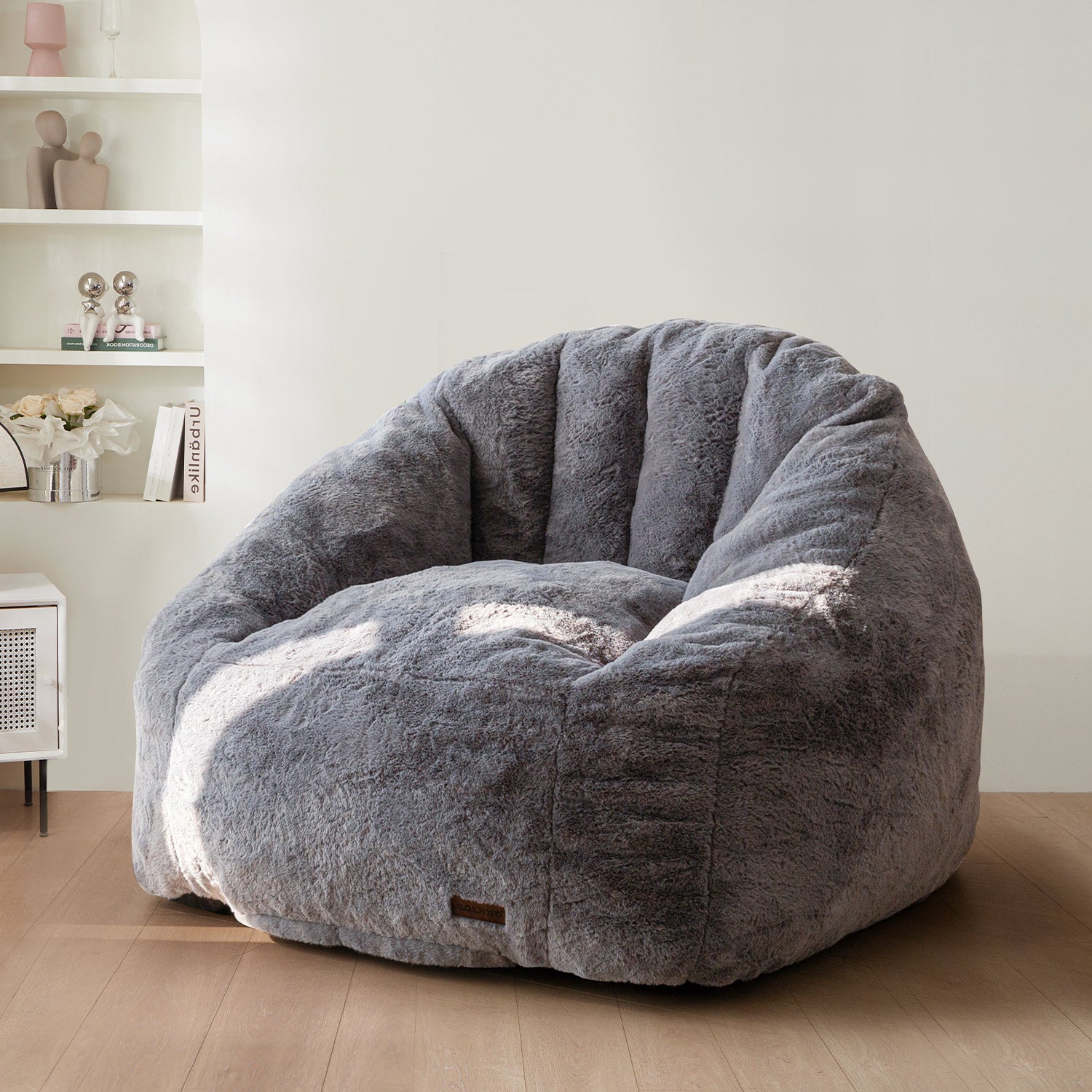 MAXYOYO Giant Bean Bag Chair - Oversized Faux Fur Shell Design with Premium Filler | Ultra Comfortable Lounge Chair for Living Room, Bedroom, Game Room & Dorm