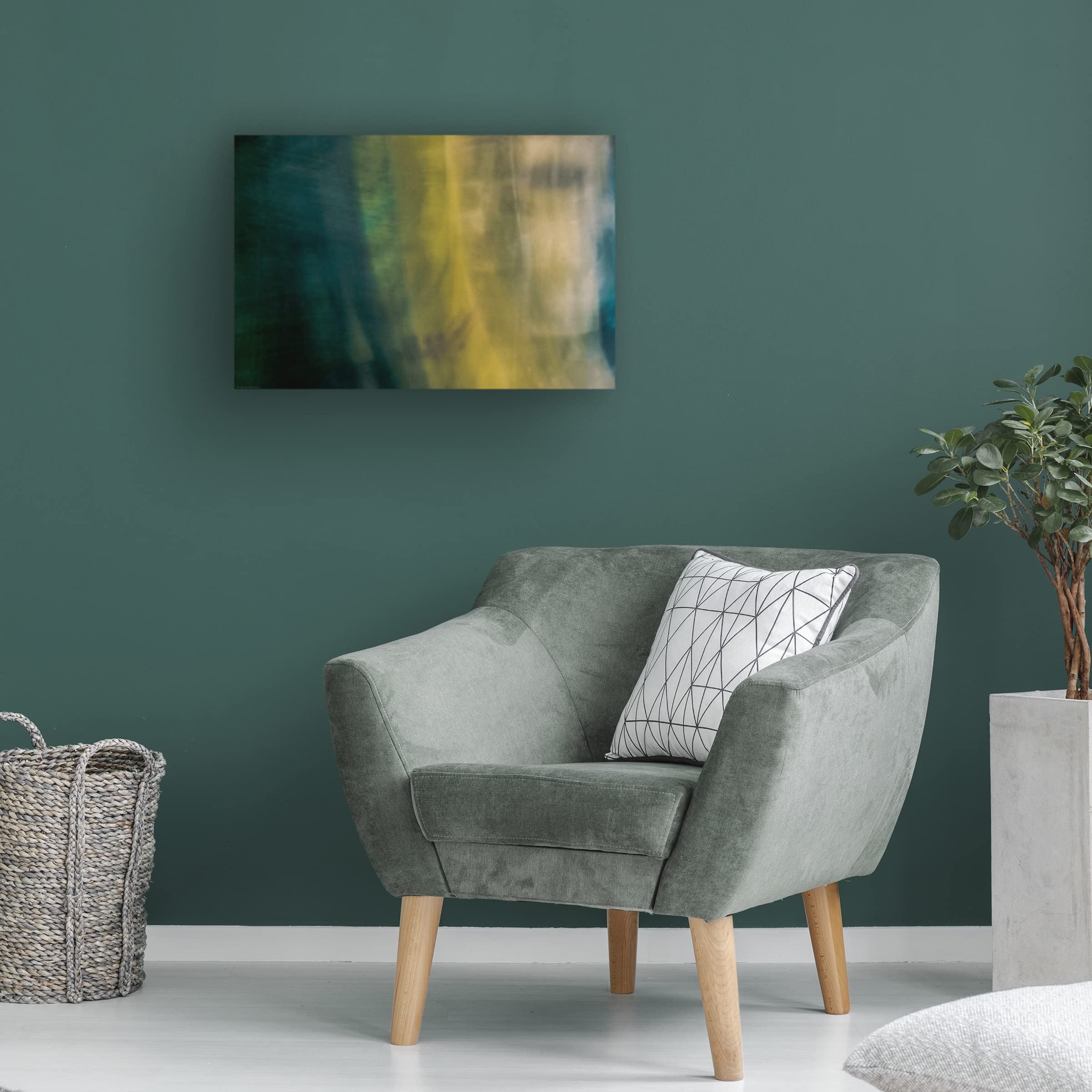 Trademark Fine Art 'Green Blur' Canvas Wall Art by Isolda Zavoianu - Modern Abstract Painting for Living Room, Bedroom & Office Decor